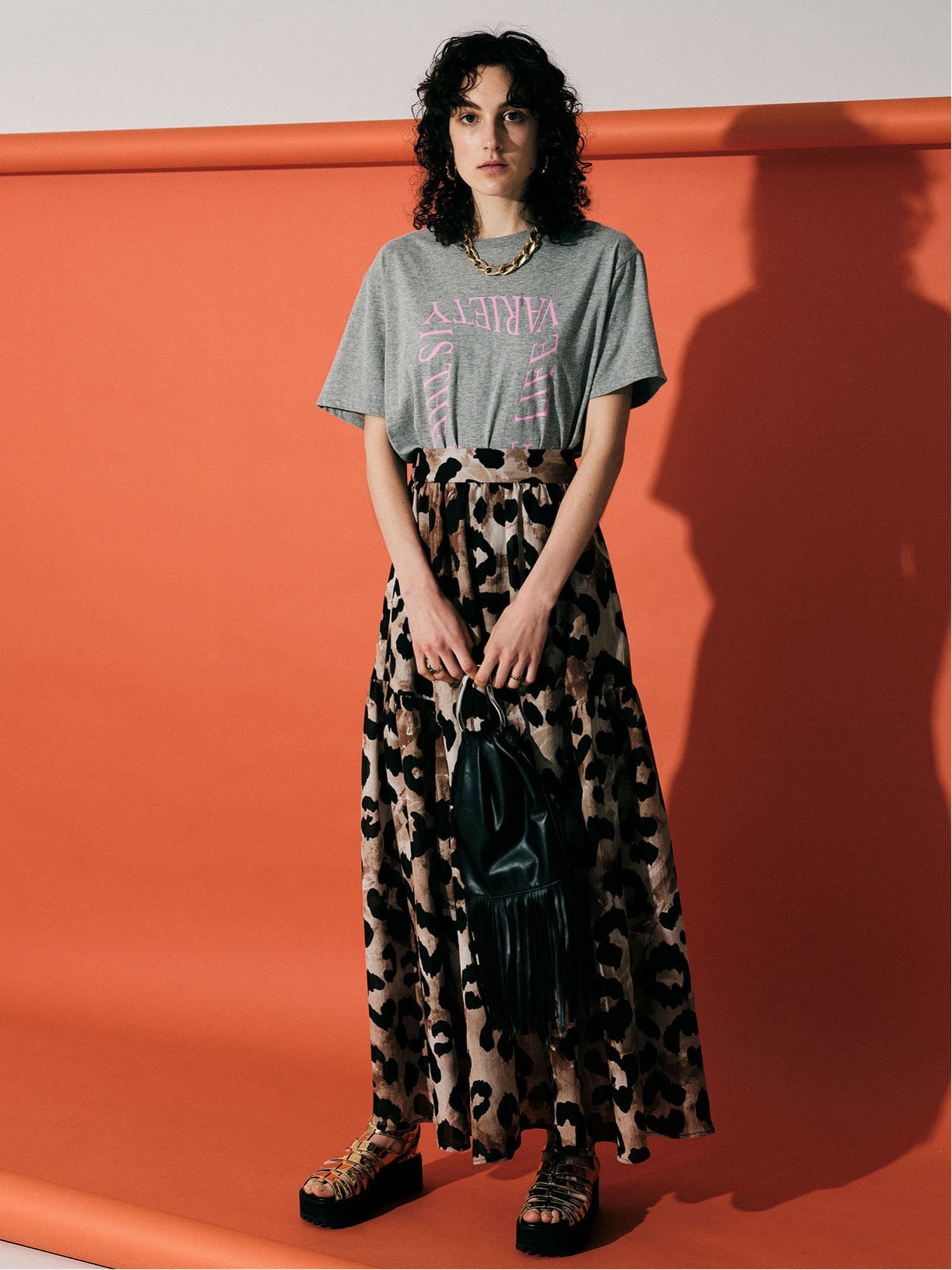 MAISON SPECIAL レオパードボリュームスカート メゾンスペシャル