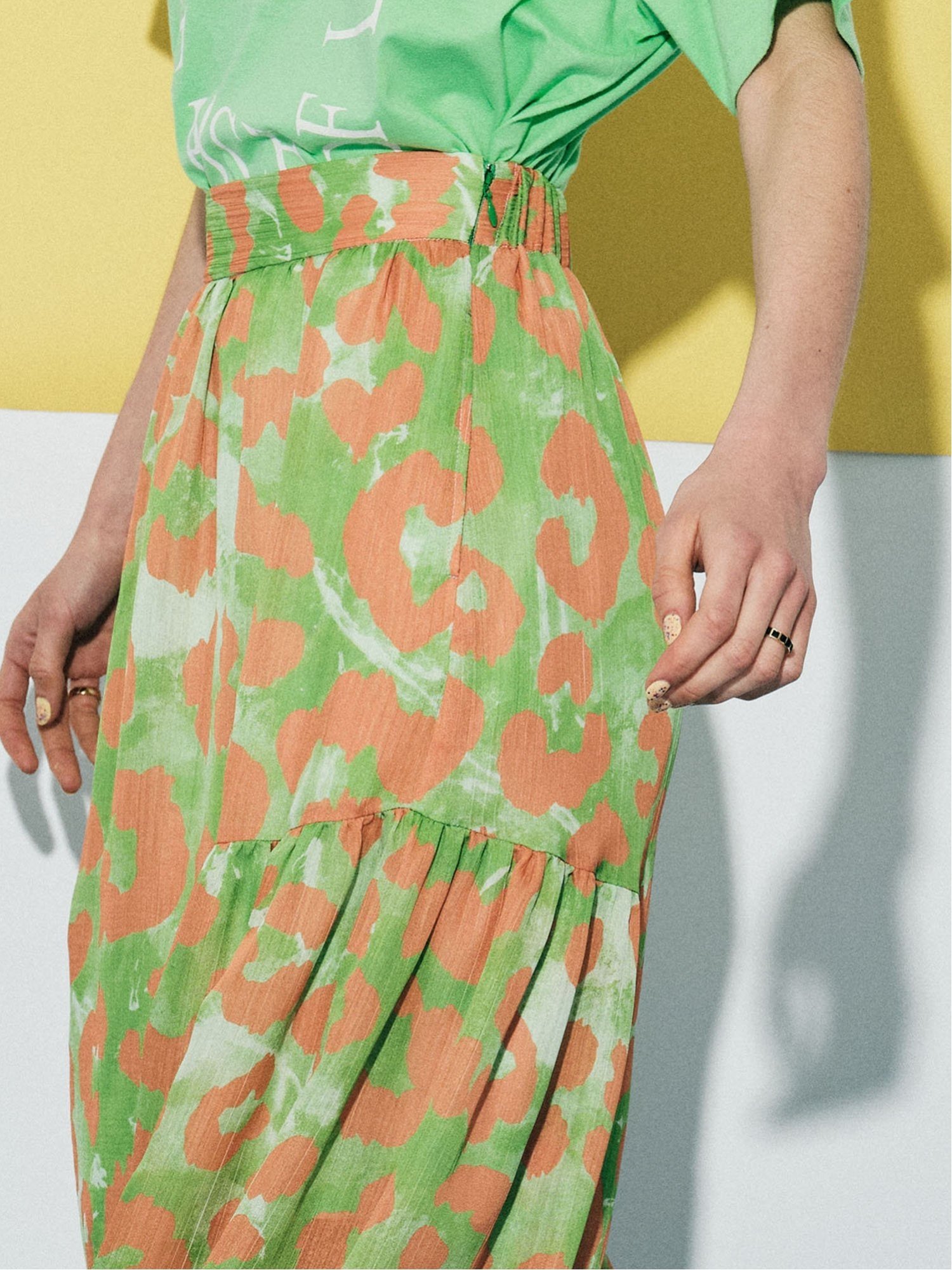 MAISON SPECIAL レオパードボリュームスカート メゾンスペシャル