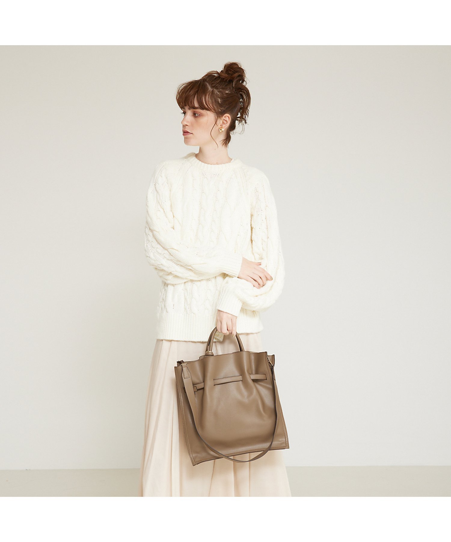 LOWELL Things 【TVドラマ使用商品】Swell/2WAYギャザーオープントートBAG L/A4 ロウェル シングス バッグ トートバッグ  ブラック ホワイト ブラウン グレー ベージュ【送料無料】