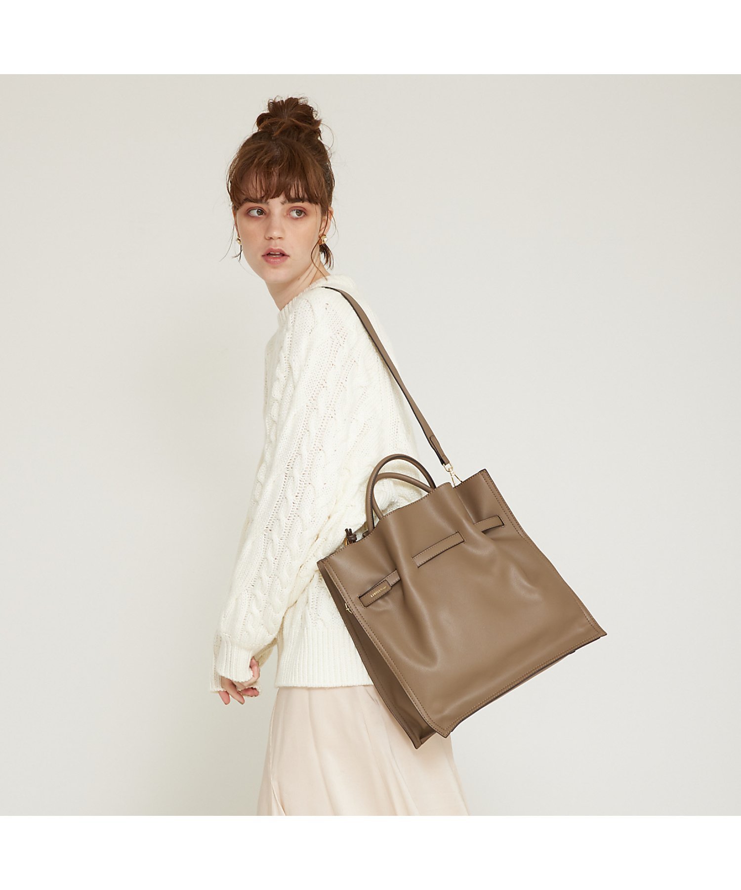 LOWELL Things 【TVドラマ使用商品】Swell/2WAYギャザーオープントートBAG L/A4 ロウェル シングス バッグ トートバッグ  ブラック ホワイト ブラウン グレー ベージュ【送料無料】