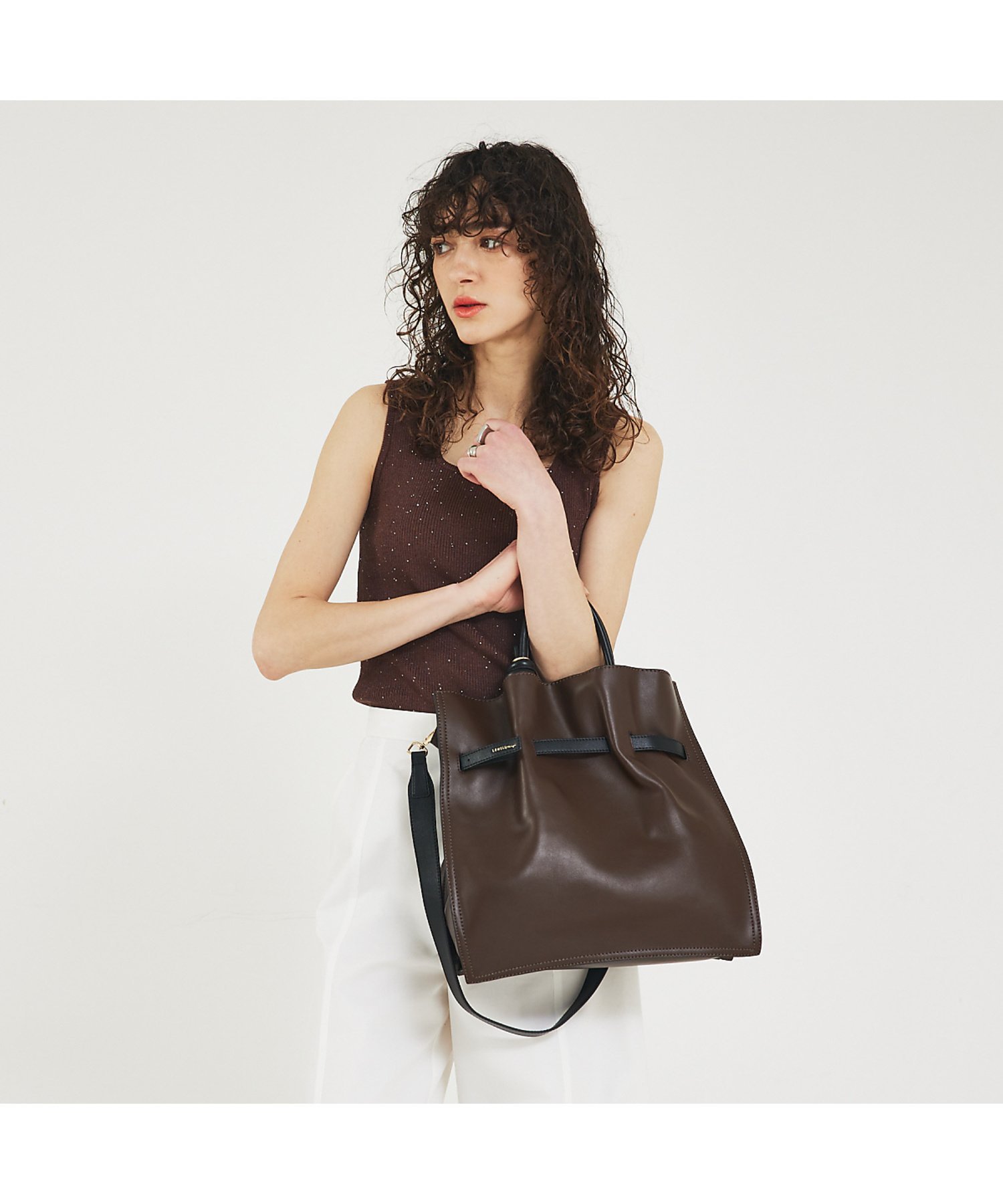 LOWELL Things 【TVドラマ使用商品】Swell/2WAYギャザーオープントートBAG L/A4 ロウェル シングス バッグ トートバッグ  ブラック ホワイト ブラウン グレー ベージュ【送料無料】