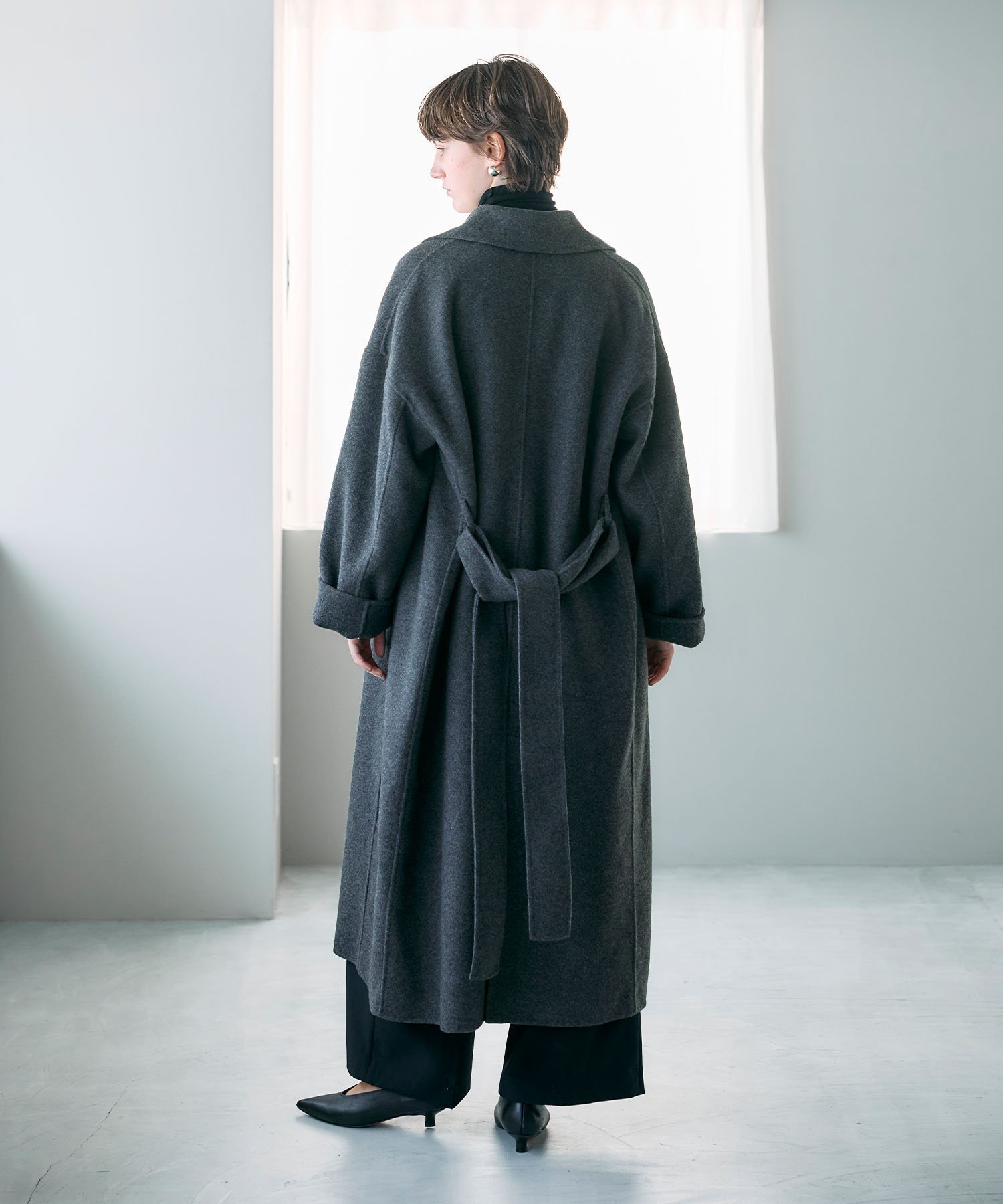 N.O.R.C ウールメルトンロングリバーコート ノーク ジャケット