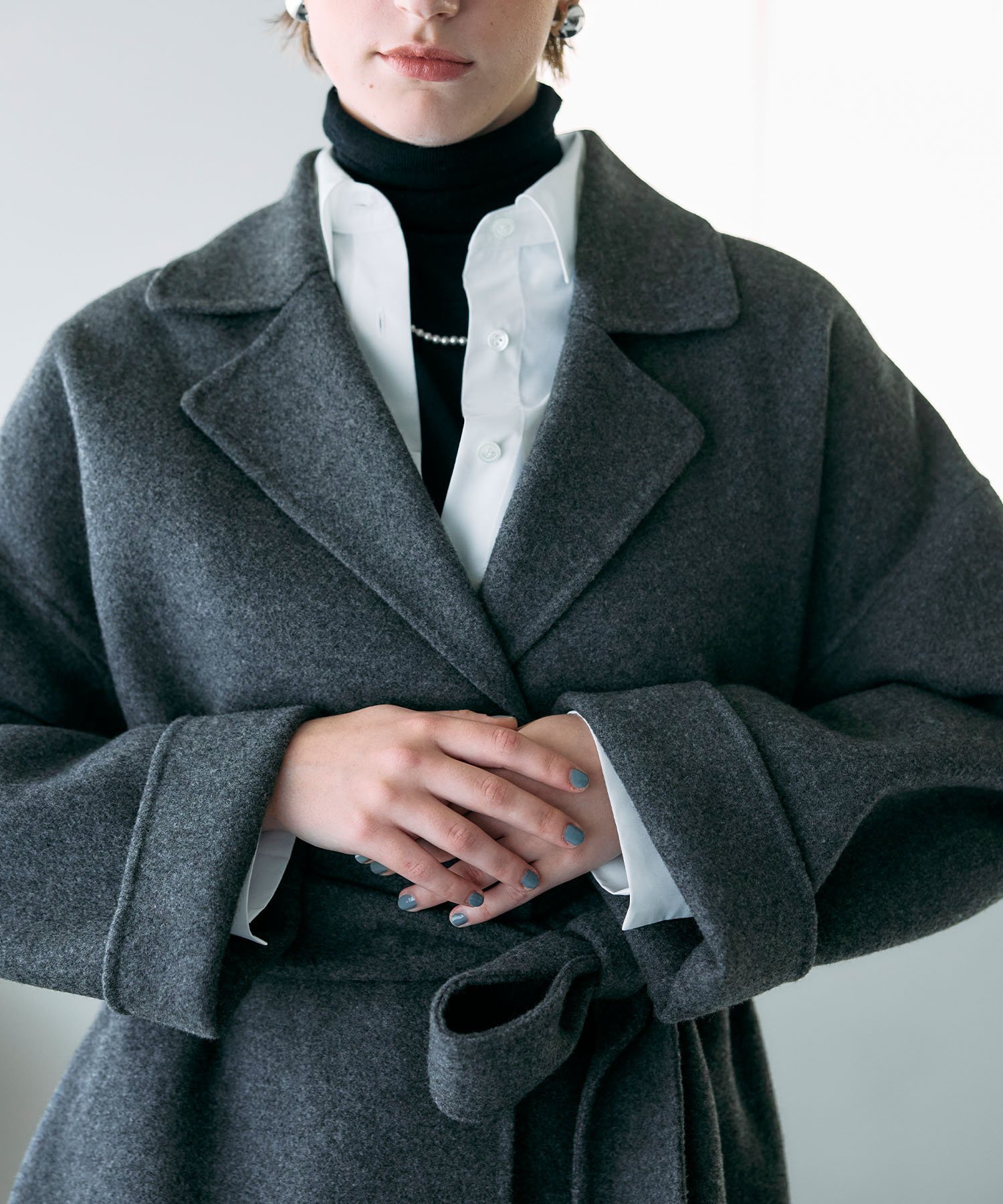 N.O.R.C ウールメルトンロングリバーコート ノーク ジャケット