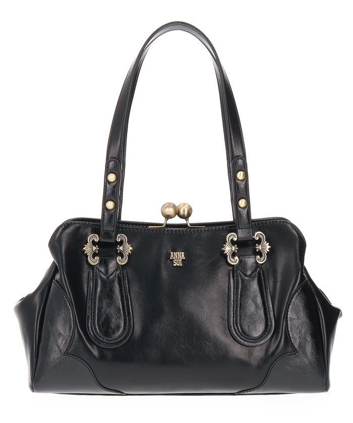 ANNA SUI マグノリア 黒 2way レザー バッグ ANNA SUI マグノリア 黒 2way レザー バッグ