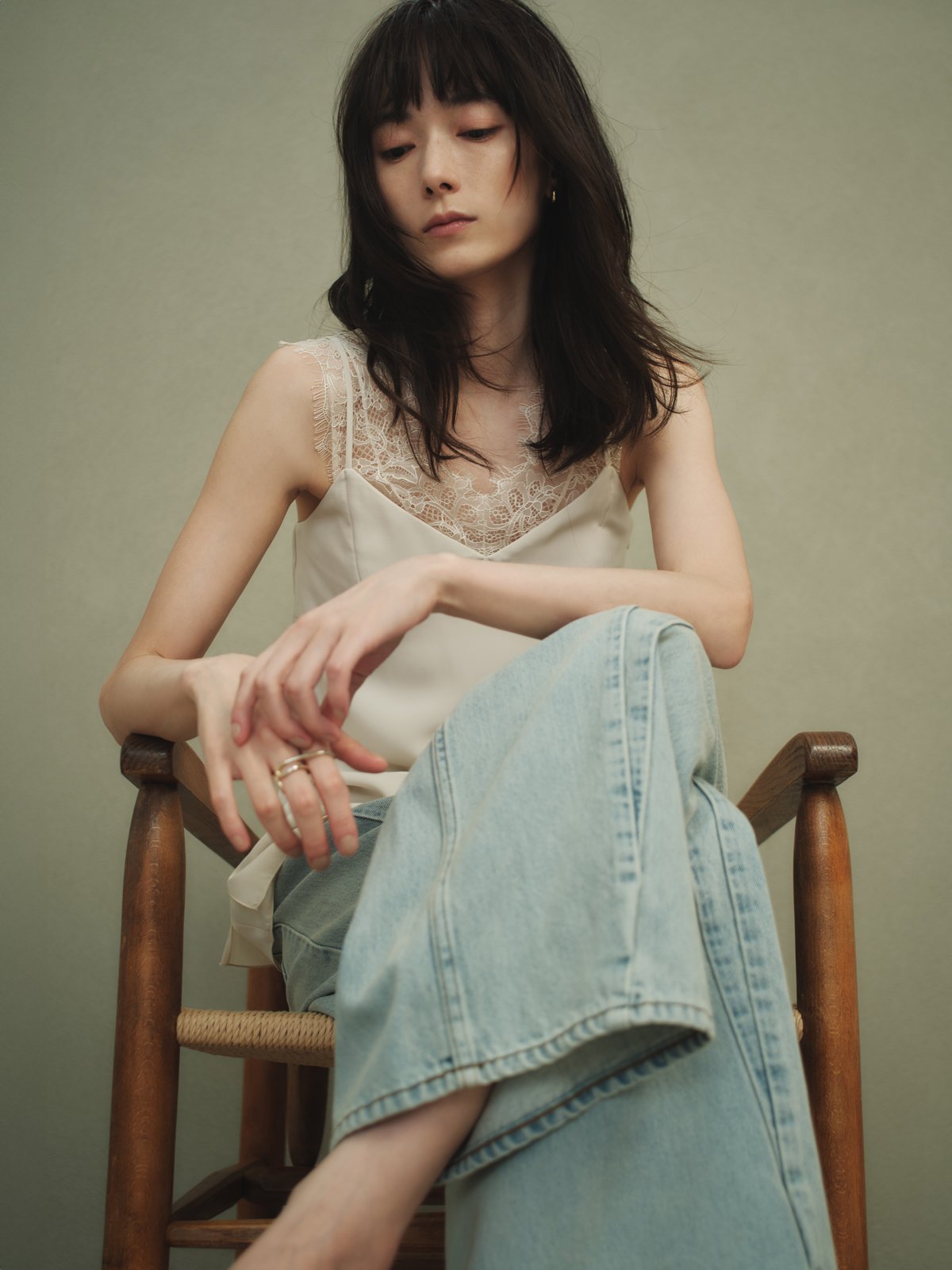 anuans レーストリムカップインキャミソール アニュアンス トップス