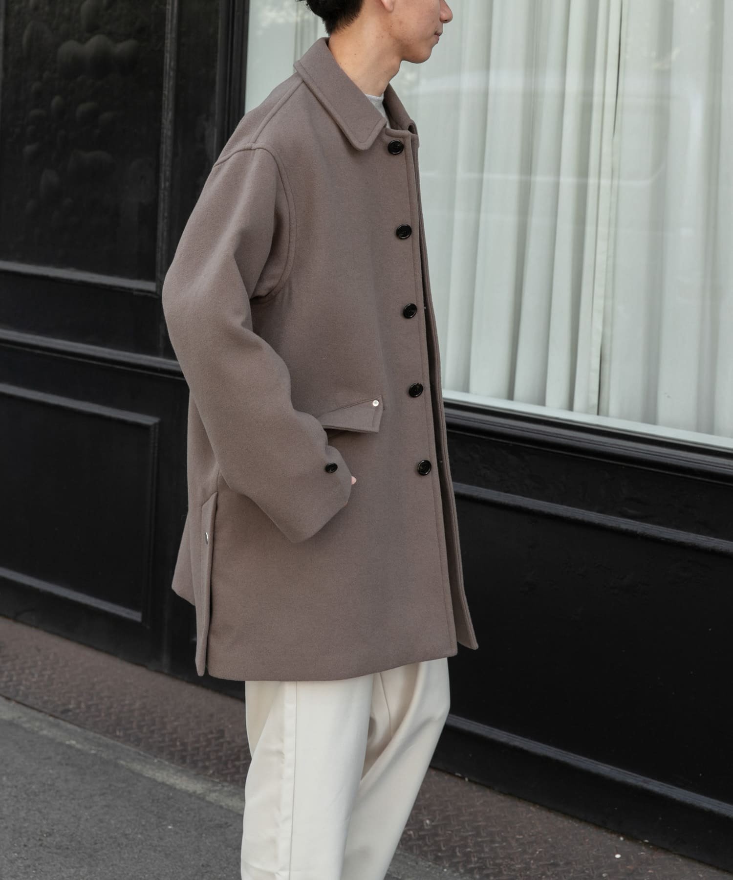 【美品】アーバンリサーチドアーズ　バルマカンコート　ベージュ　S URBAN RESEARCH DOORS（アーバンリサーチドアーズ）の「2WAYカラー