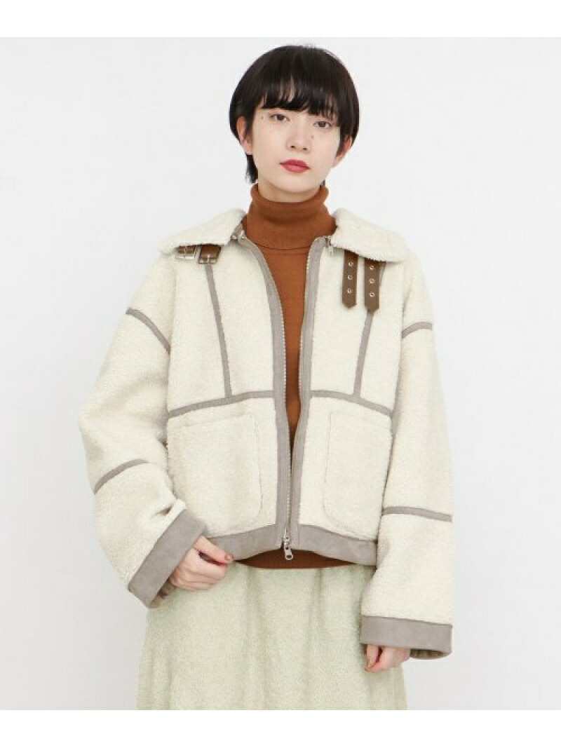 SALE／50%OFF】KBF リバーシブルフェイクムートンボンバージャケット 