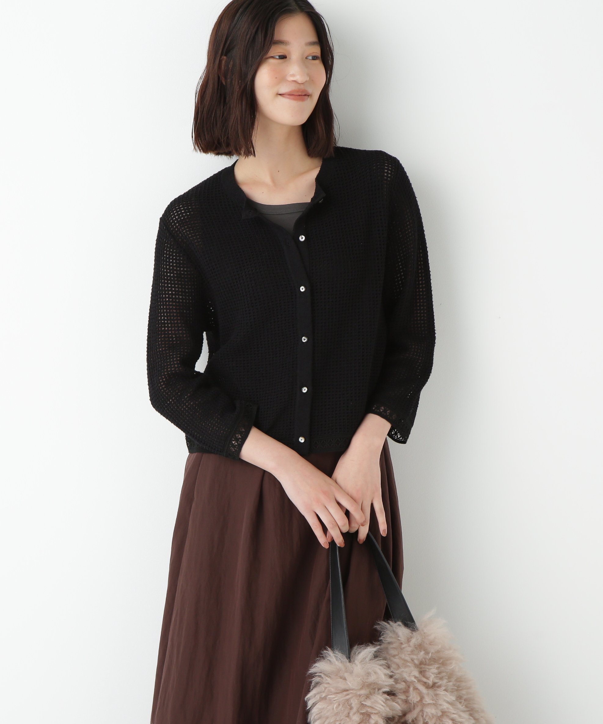 【beautiful people】ロングニットカーディガン　Size:36 レディース】fade dye lame jersey bias cardigan | beautiful