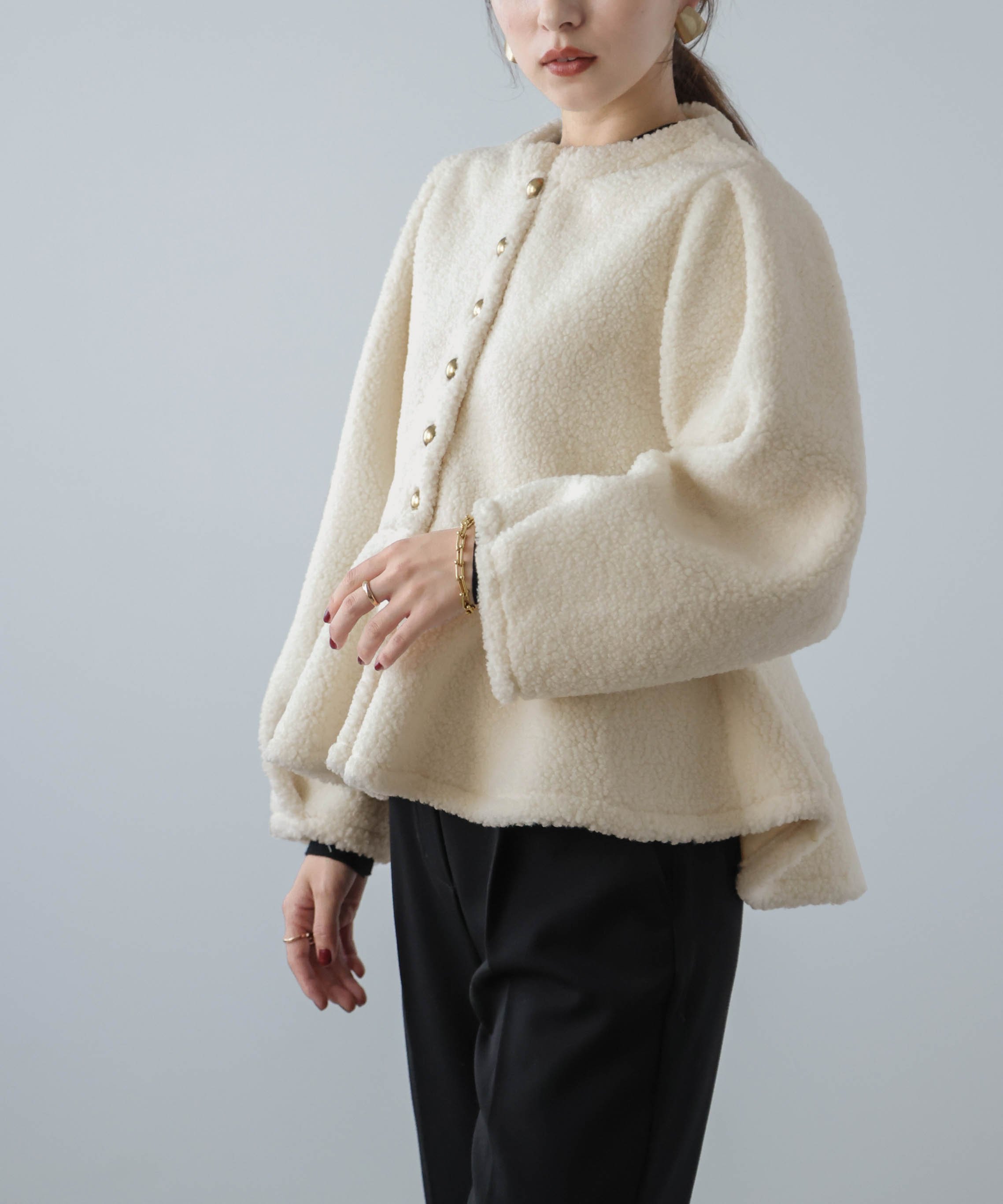 yuki×HAPTIC】ウール圧縮ニットショートコーディガン ROOMコラボ