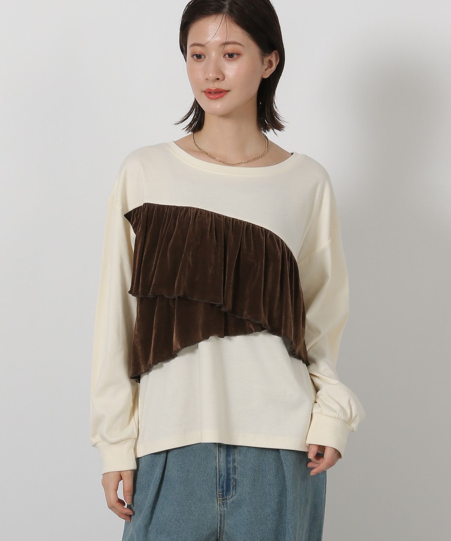 SALE／70%OFF】styling/ ラッフルニットベアトップ スタイリング