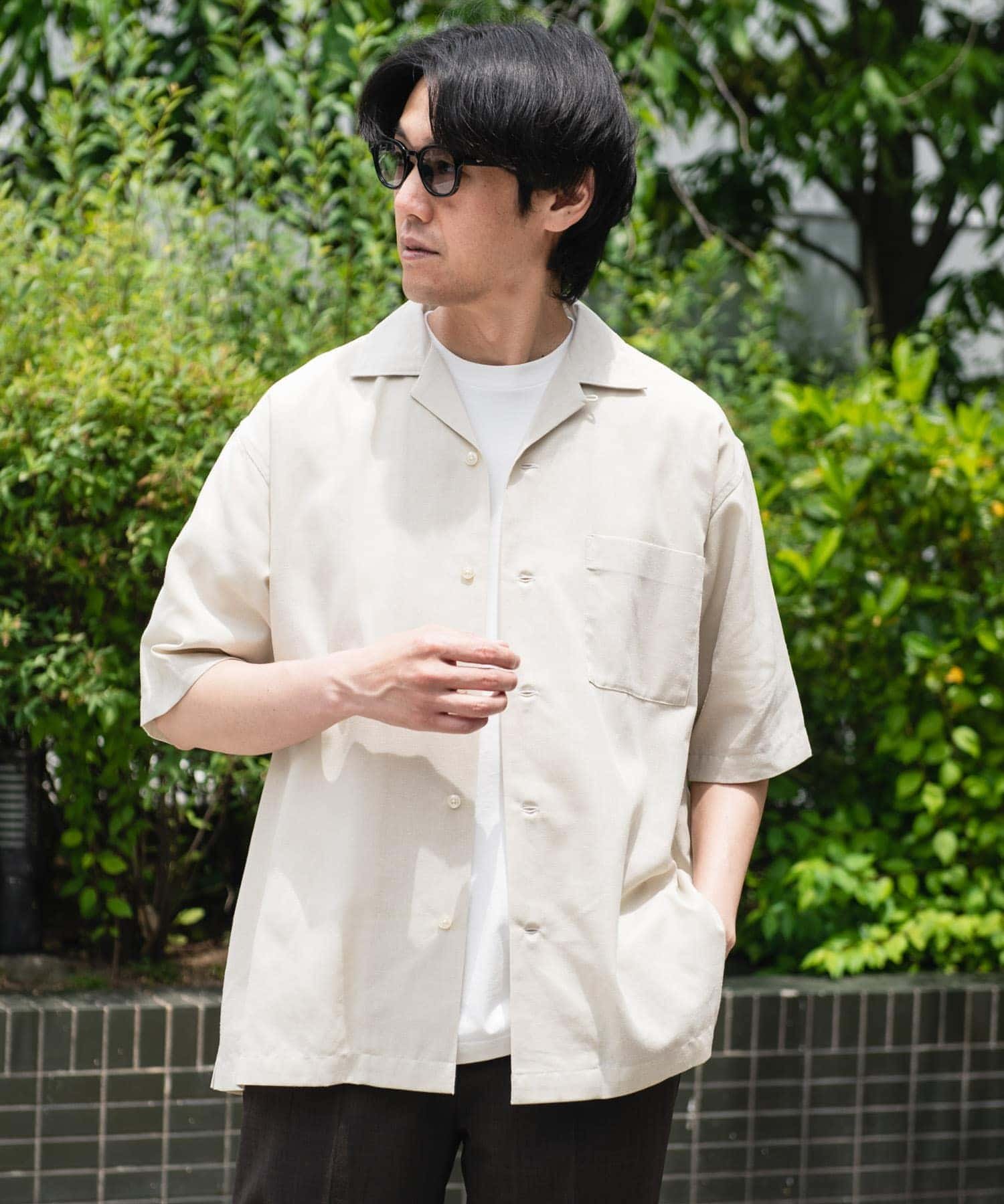 【アーバンリサーチドアーズ】リネン100% レギュラーカラーオーバーシャツ 38 SALE／50%OFF】URBAN RESEARCH DOORS 『UR TECH 高機能リネン