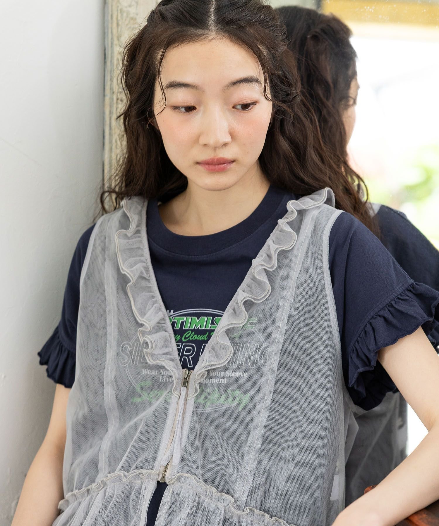 ニコアンド niko and フラワーオーガンジーベスト niko and ｜フラワーオーガンジーベスト | Rakuten Fashion