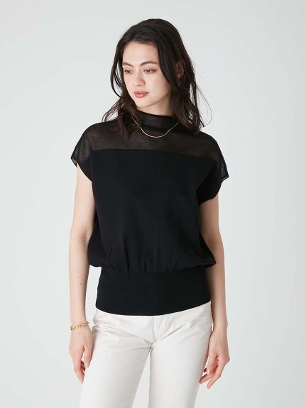 MILAOWEN ミラオーエン ハイネックブラウジングシアーニット SALE／40%OFF】Mila Owen ハイネックブラウジングシアーニット