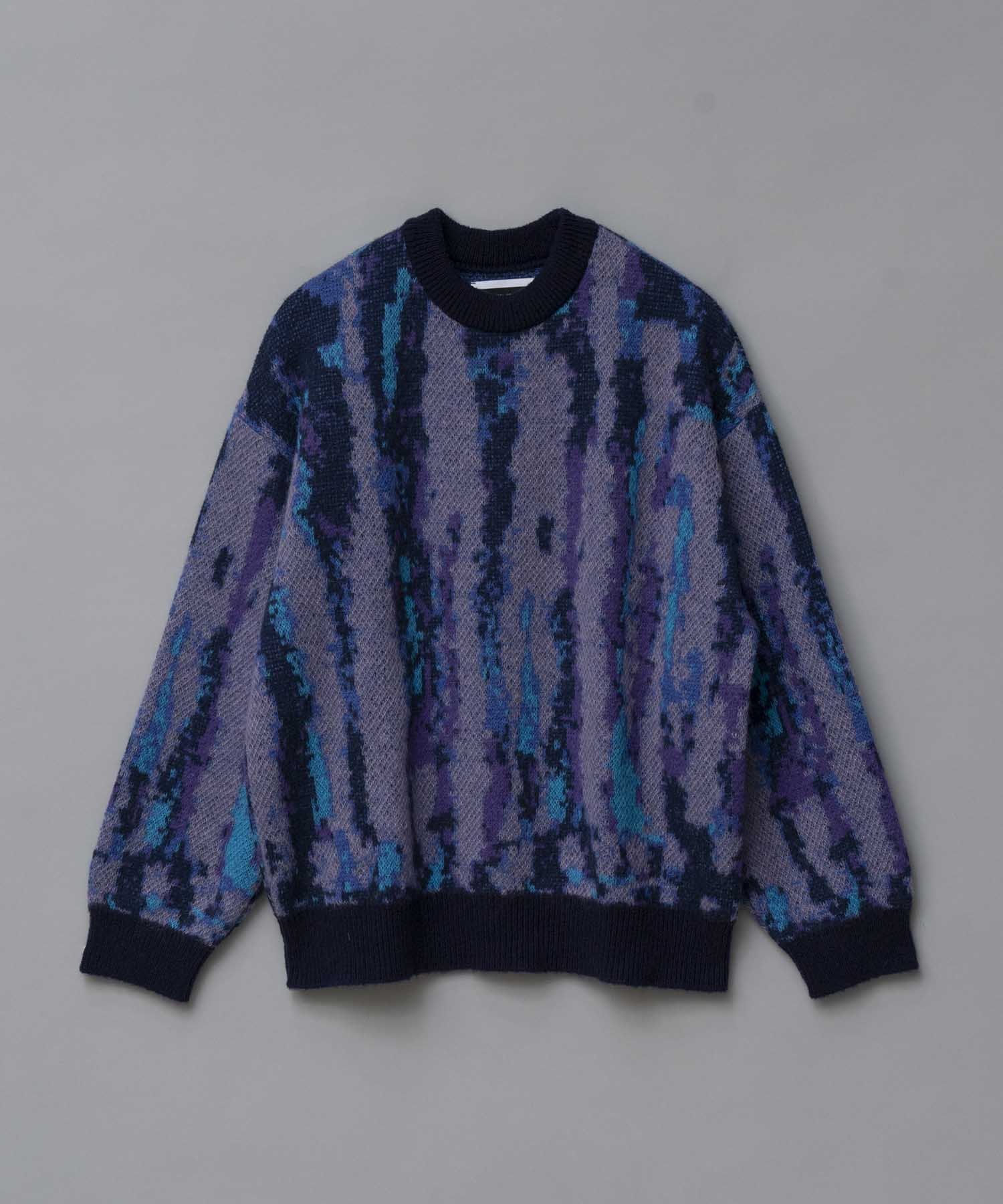 MAISON SPECIAL Airy Mohair Crazy Stripe Prime-Over Crew Neck Knit