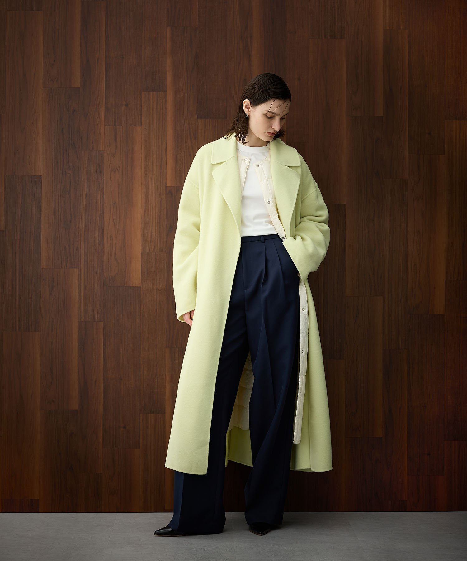 SALE／40%OFF】N.O.R.C ウールメルトンロングリバーコート ノーク