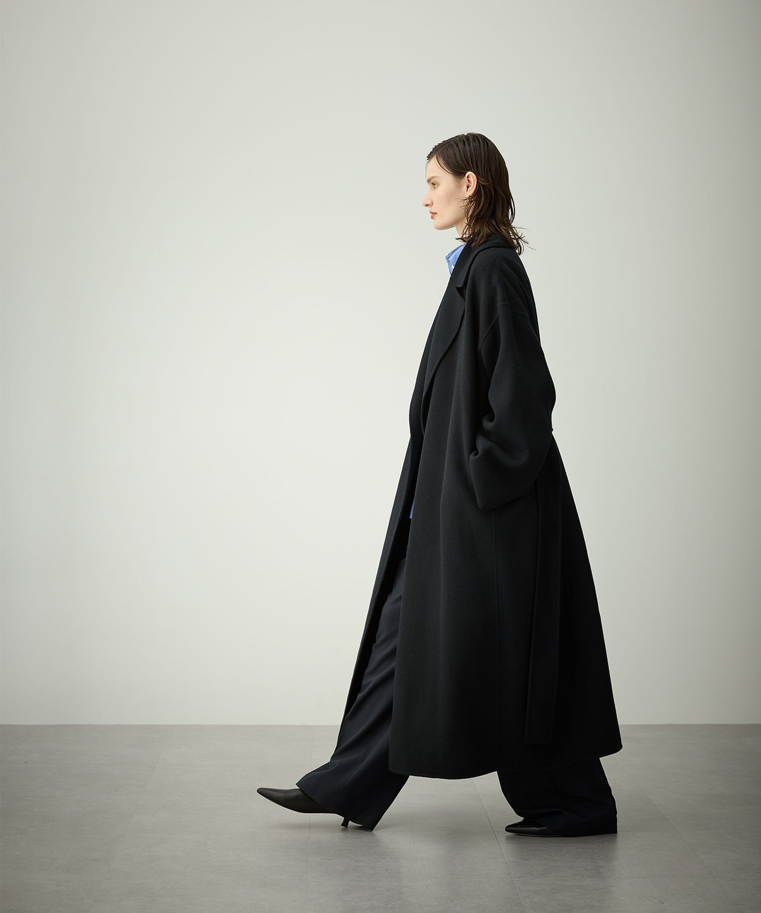 SALE／40%OFF】N.O.R.C ウールメルトンロングリバーコート ノーク