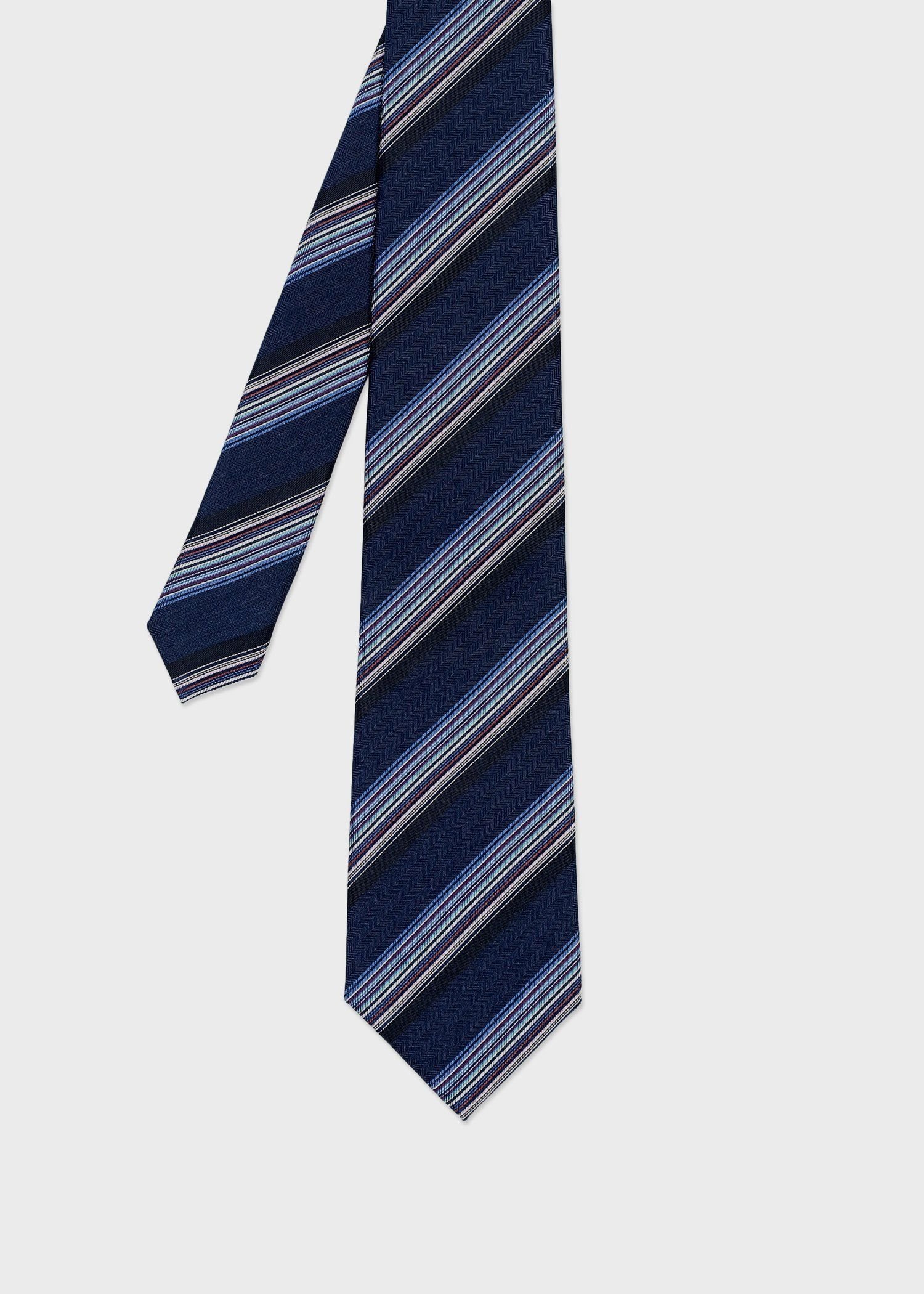 【未使用に近い✨】ポールスミス ネクタイ ネイビー レジメンタル マルチカラー Paul Smith (ポールスミス) ネクタイ (マルチカラー、レジ