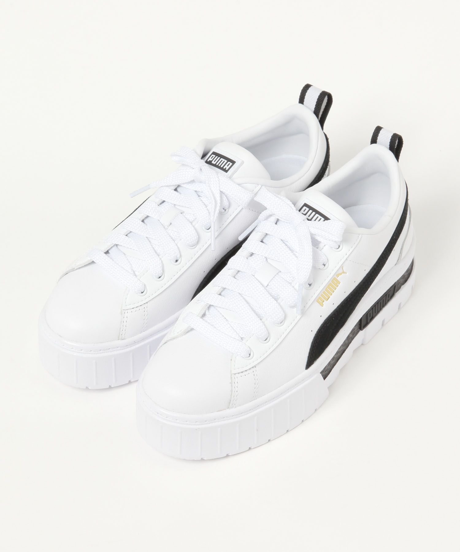 BABYLONE 【PUMA】メイズ レザー スニーカー ウィメンズ バビロン シューズ・靴 スニーカー ブラック ベージュ【送料無料】画像