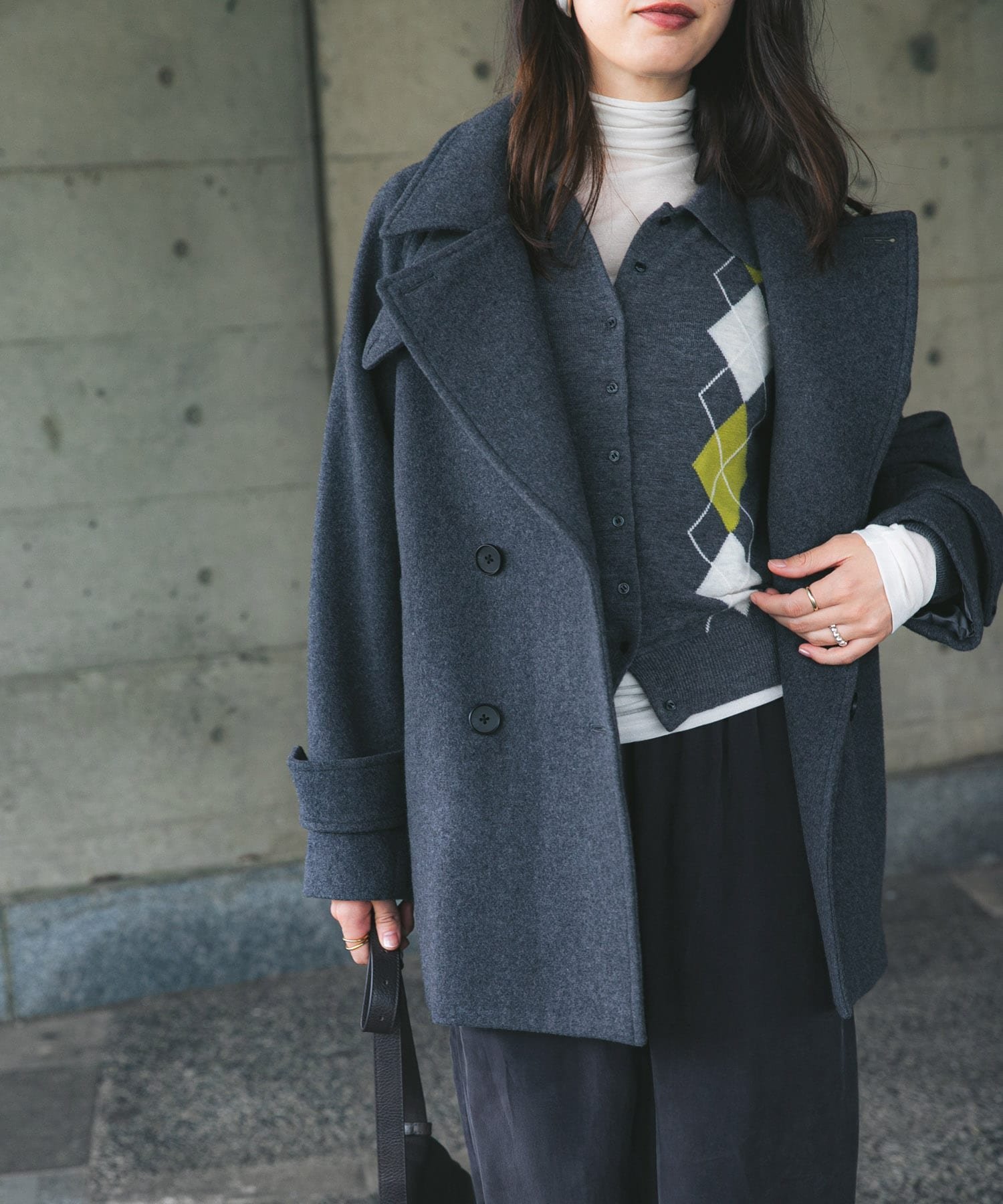 LOVELESS ネイビーコンケープド ダブルジャケット ラブレス ジャケット