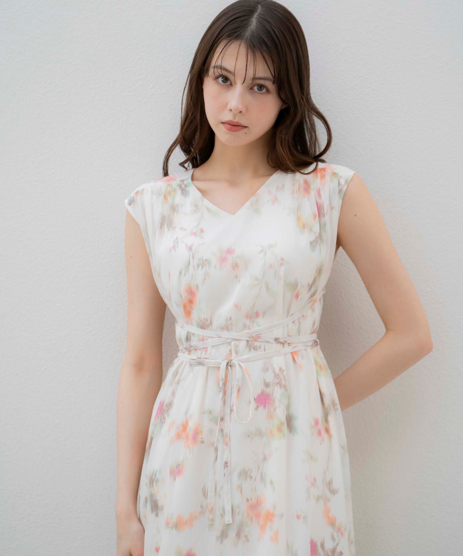 SALE／70%OFF】Noela 【15周年】ぼかしフラワー楊柳ワンピ ノエラ 