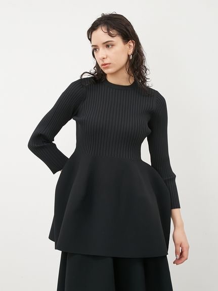 SALE／50%OFF】Mila Owen 構築シルエットペプラムニットチュニック