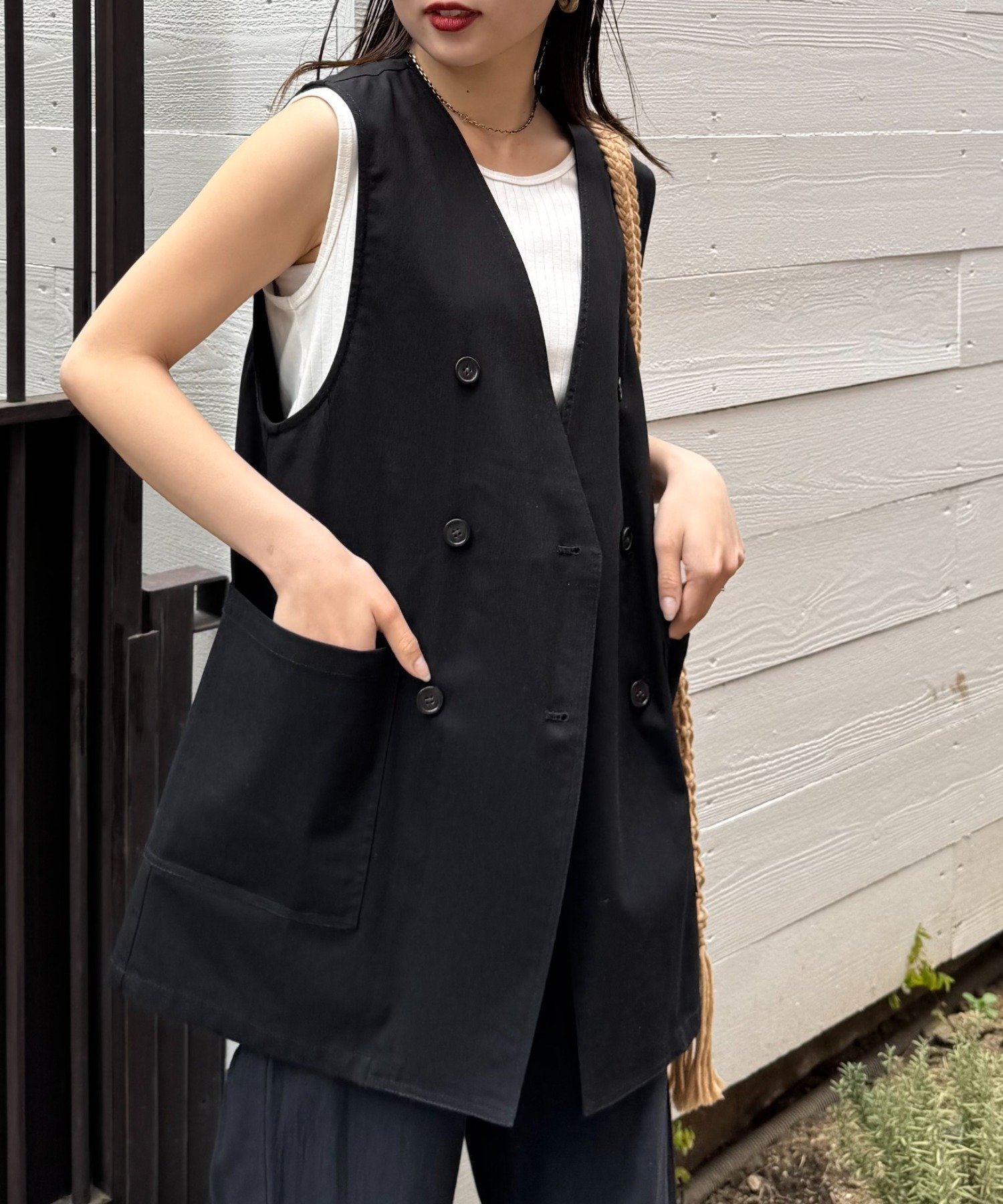 楽天市場】【SALE】グンゼ 麻混 ロング ジレ レディース