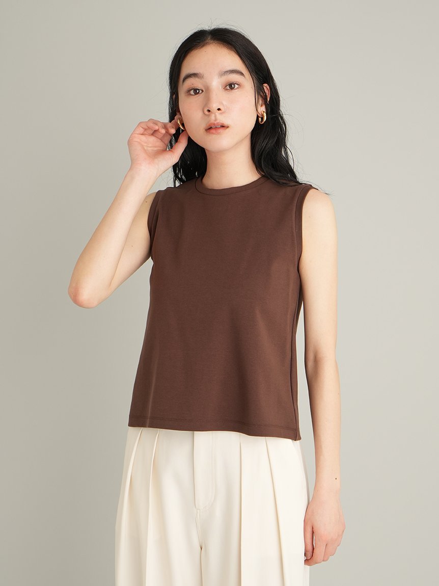Mila Owen 【ウォッシャブル】クロシェニットキャミ×ノースリトップス 