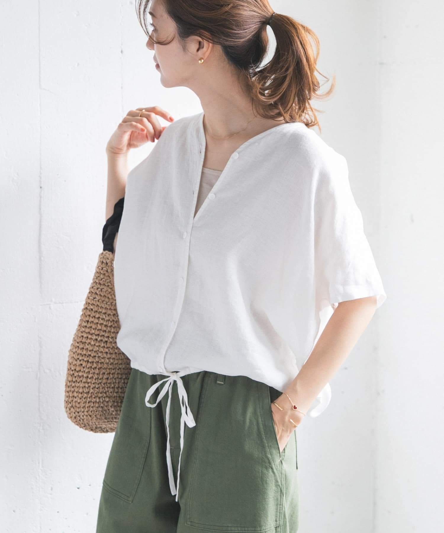 SLOBE IENA habi Petitフラワージャガードブラウス スローブ イエナ 