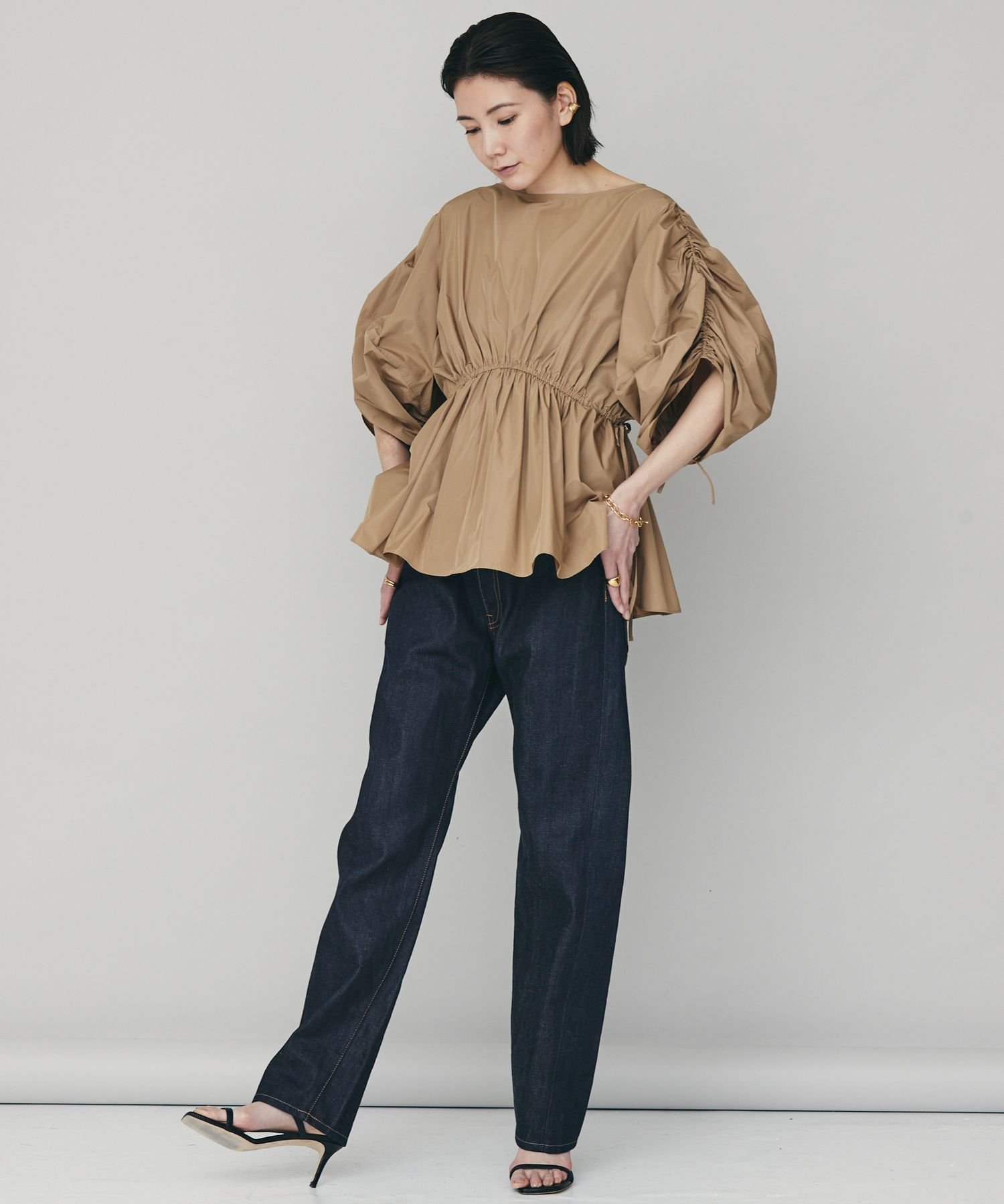 SALE／20%OFF】Curensology ギャザースリーブブラウス カレンソロジー 