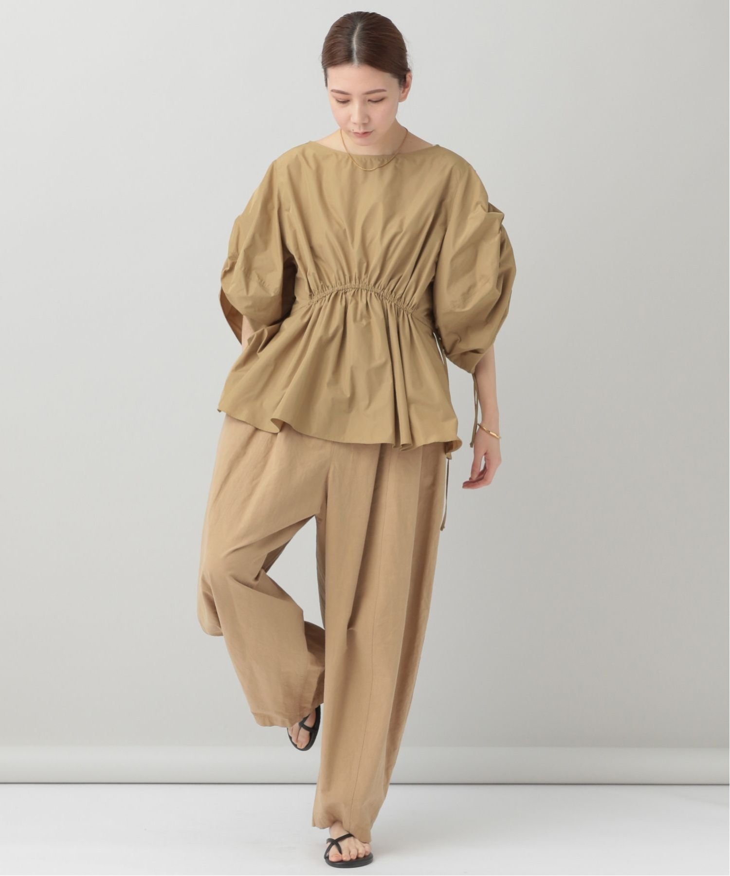 SALE／20%OFF】Curensology ギャザースリーブブラウス カレンソロジー 