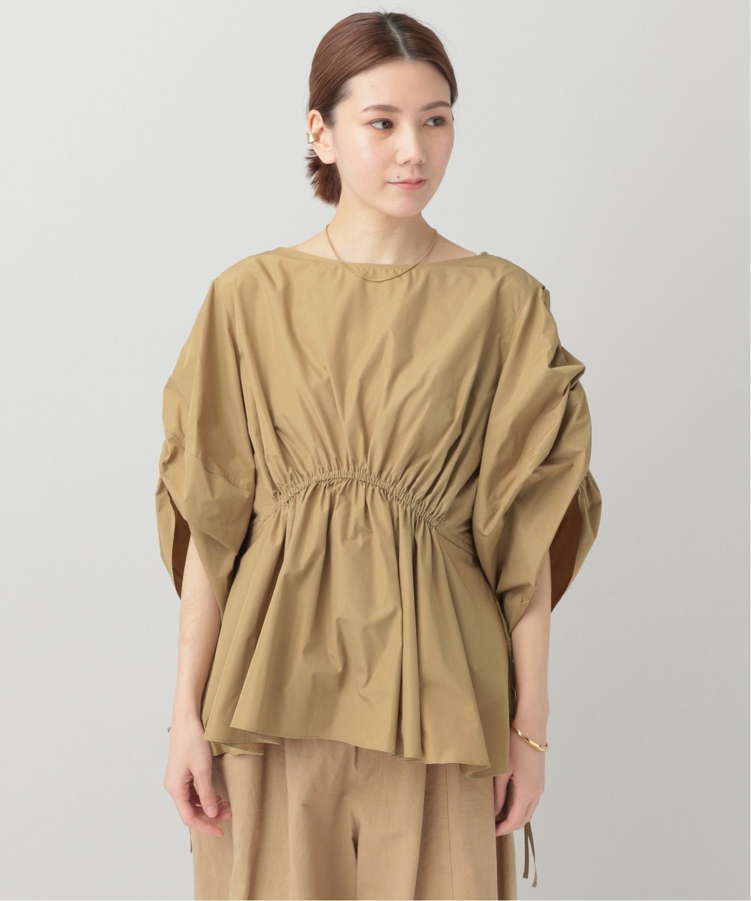 Curensology リネンギャザースリーブブラウス美品ブラック Curensology リネンギャザースリーブブラウス - メルカリ