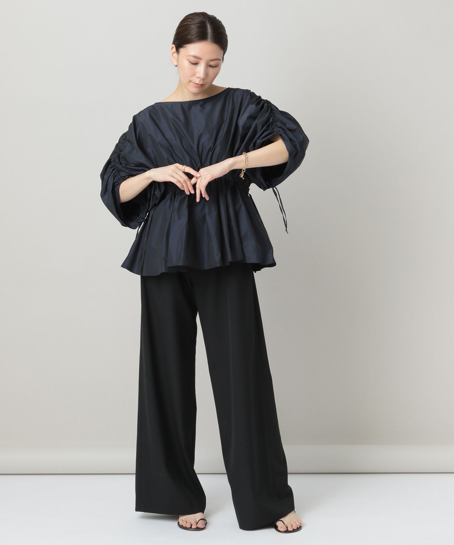 SALE／20%OFF】Curensology ギャザースリーブブラウス カレンソロジー 