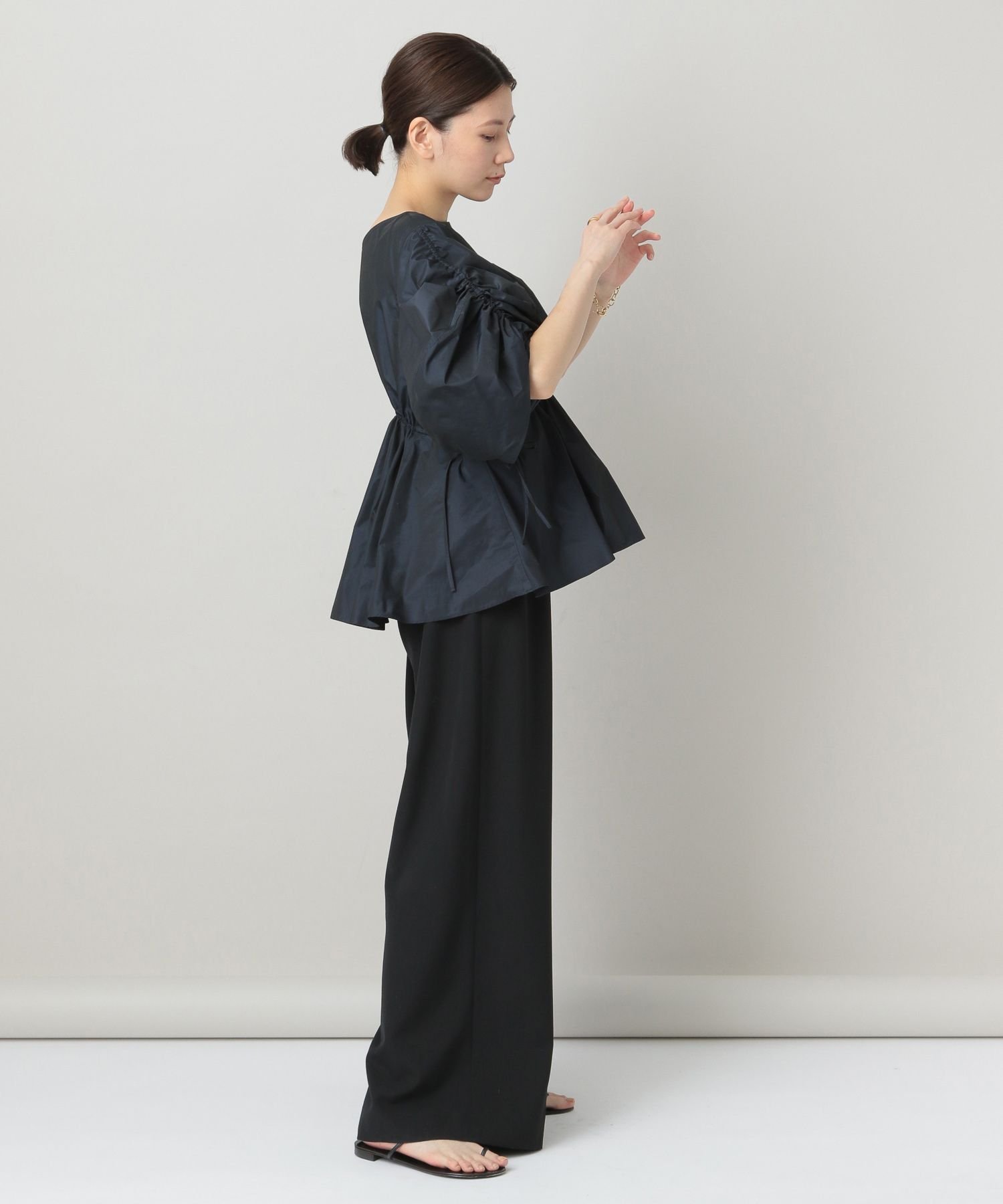 SALE／20%OFF】Curensology ギャザースリーブブラウス カレンソロジー 