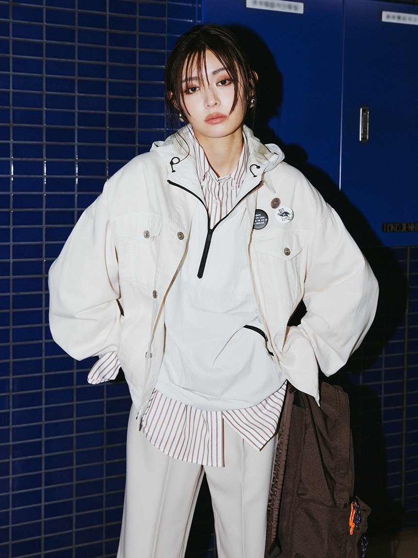 eee様Mila Owen ワイドスリーブドロップデニムジャケット Amazon | [ミラオーウェン] ワイドスリーブクロップドデニム