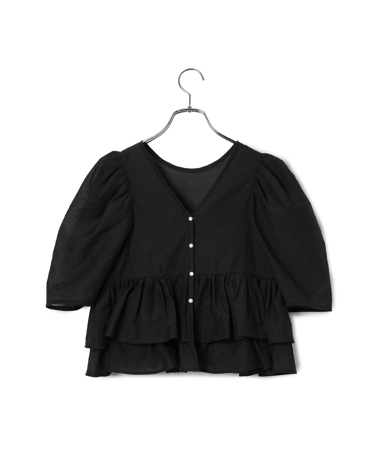 【サステナブル】コットンギャザーフリル２WAYブラウス 新品未使用 アダムエロペ ADAM ET ROPE' FEMME 【再入荷・サステナブル】コットンギャザーフリル