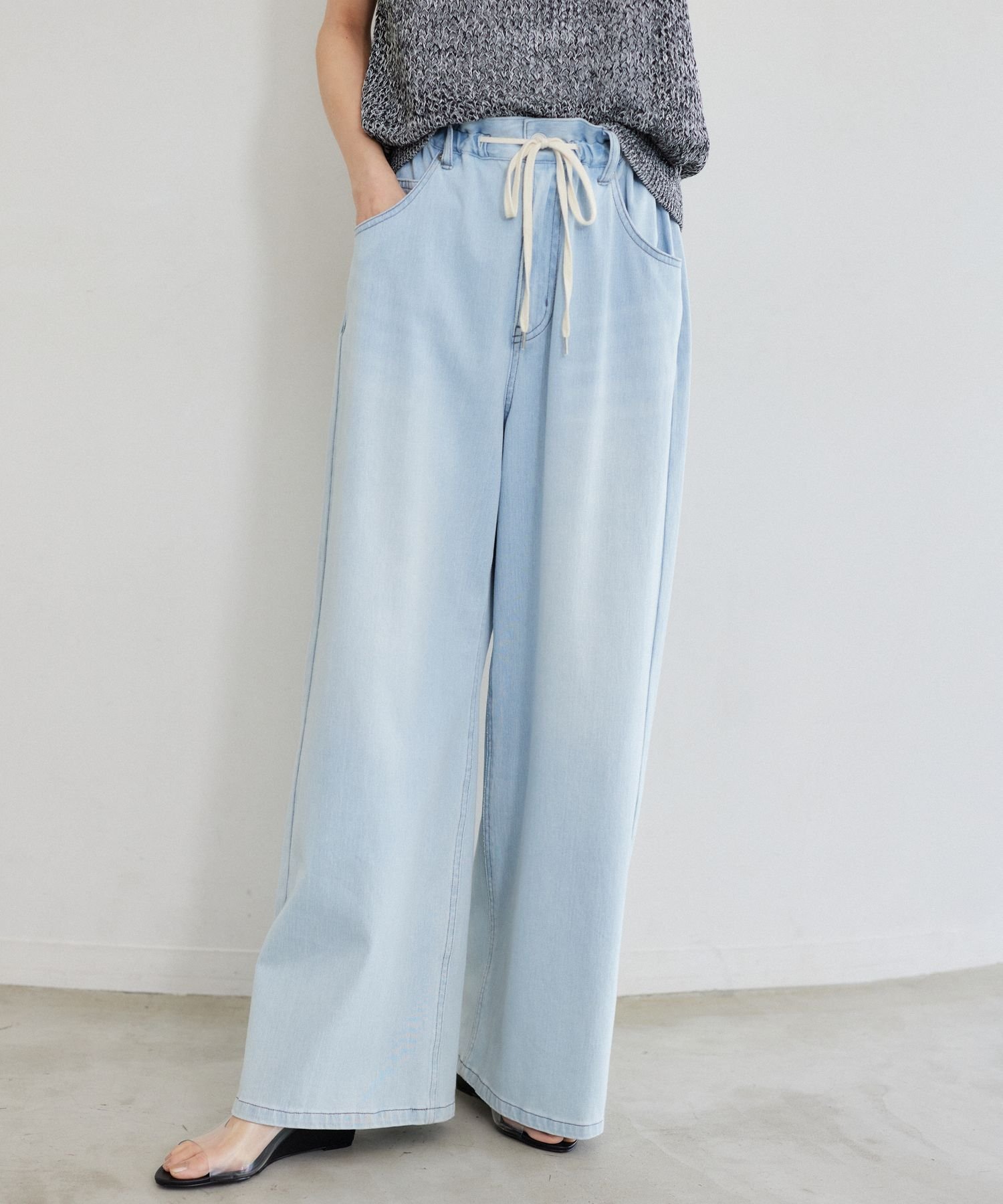 BARNYARDSTORM ドロストワイドカットデニム【WEB限定サイズL