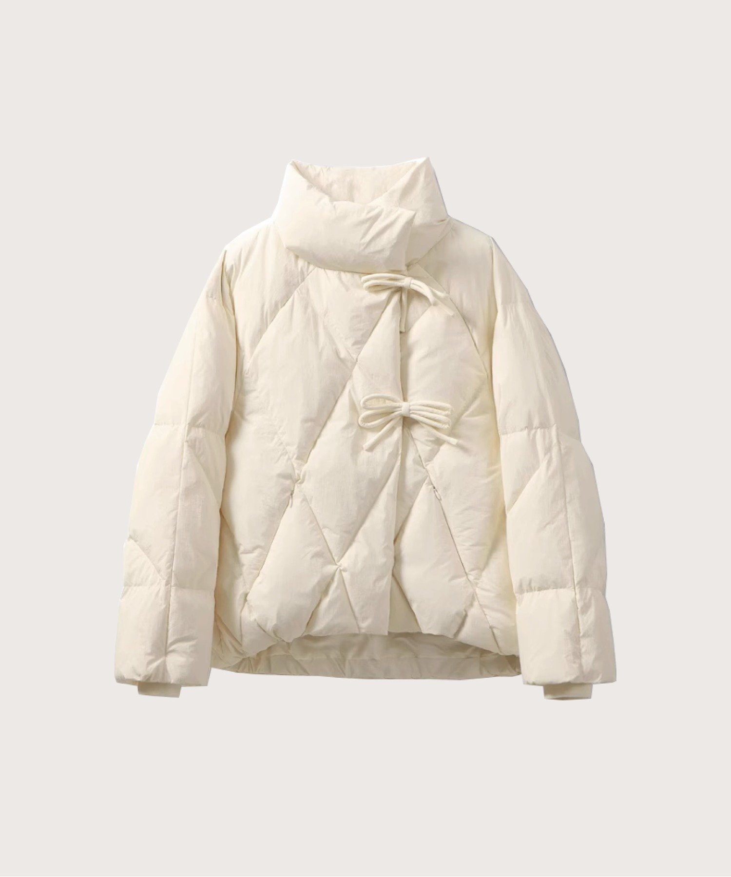 LA POMME petit （ラポミ プチ）　ダウンコート　ホワイト 楽天市場】ラポミ プチ LA POMME petit Quilting Ribbon Puffer