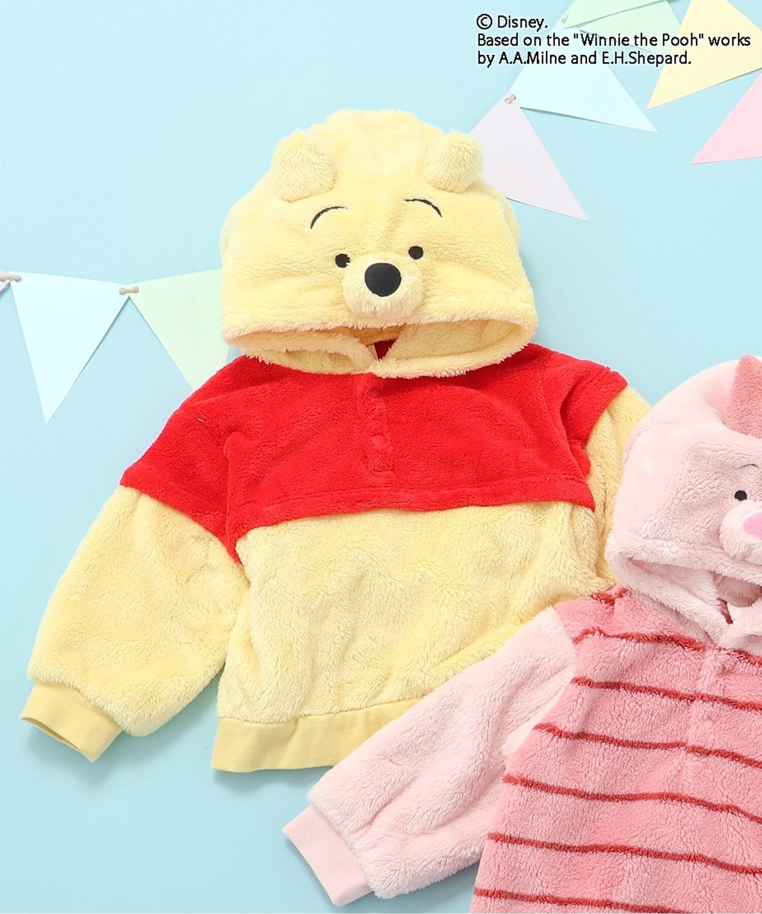 【SALE／50%OFF】apres les cours ディズニーキャラクター/くまのプーさん/フーディー エフオーオンラインストア トップス パーカー・フーディー ピンク イエロー画像