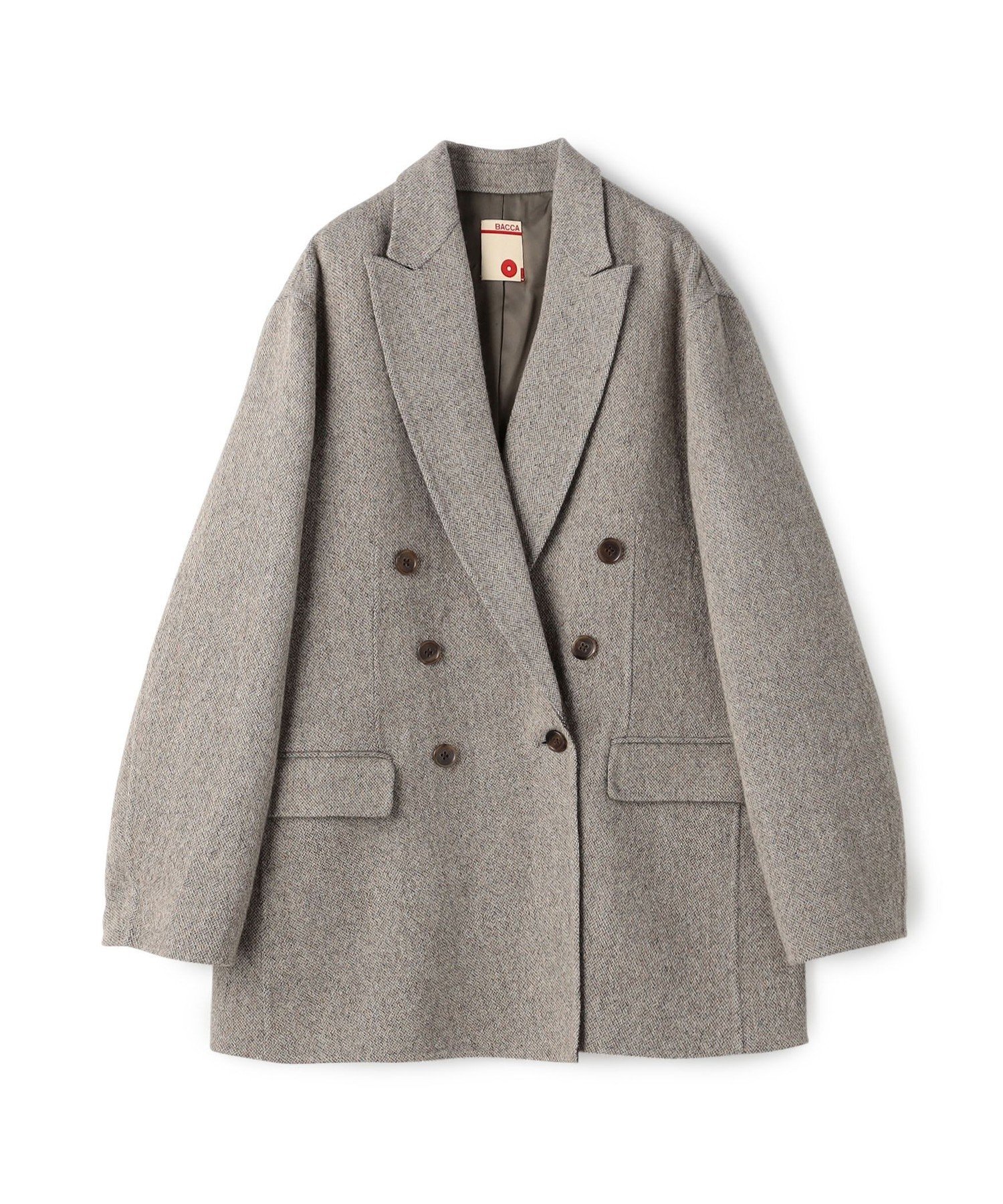 RINGJACKET×英・ハリスツイードテーラードジャケットグレーヘリンボーンM RINGJACKET×英・ハリスツイードテーラードジャケットグレー