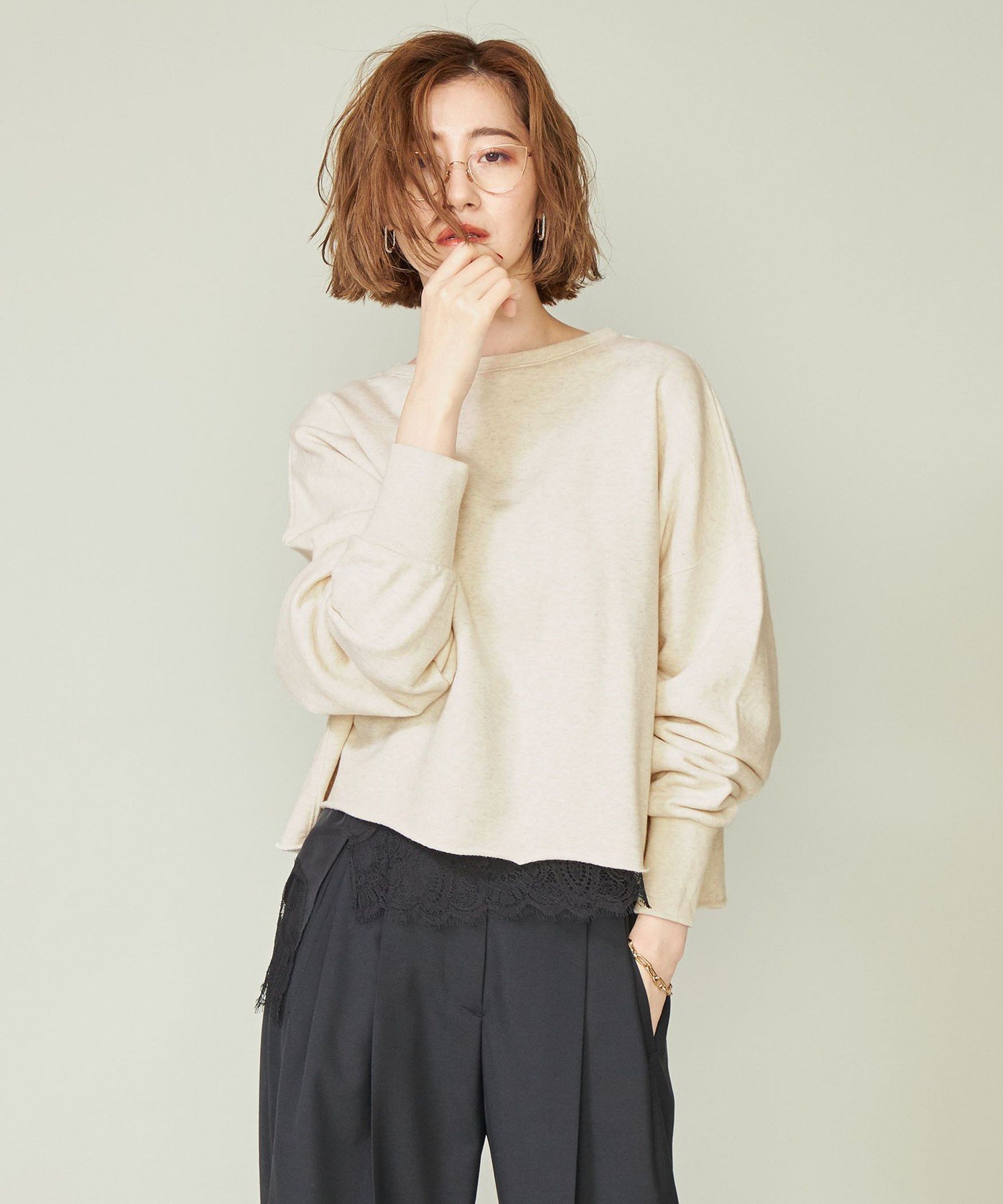 conte ＜conte＞クロップド プルオーバースウェット ユナイテッド