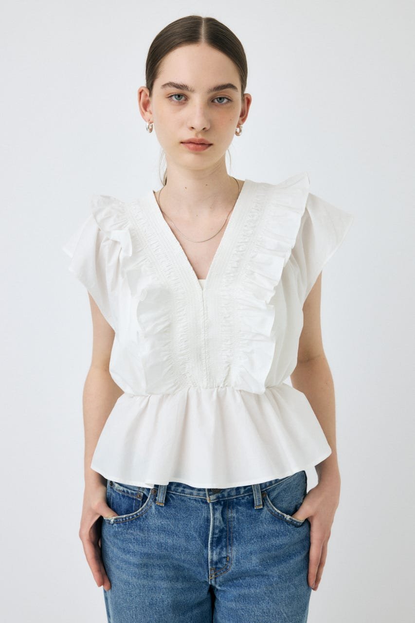 楽天市場】【SALE／30%OFF】EYELET RUFFLE ブラウス MOUSSY
