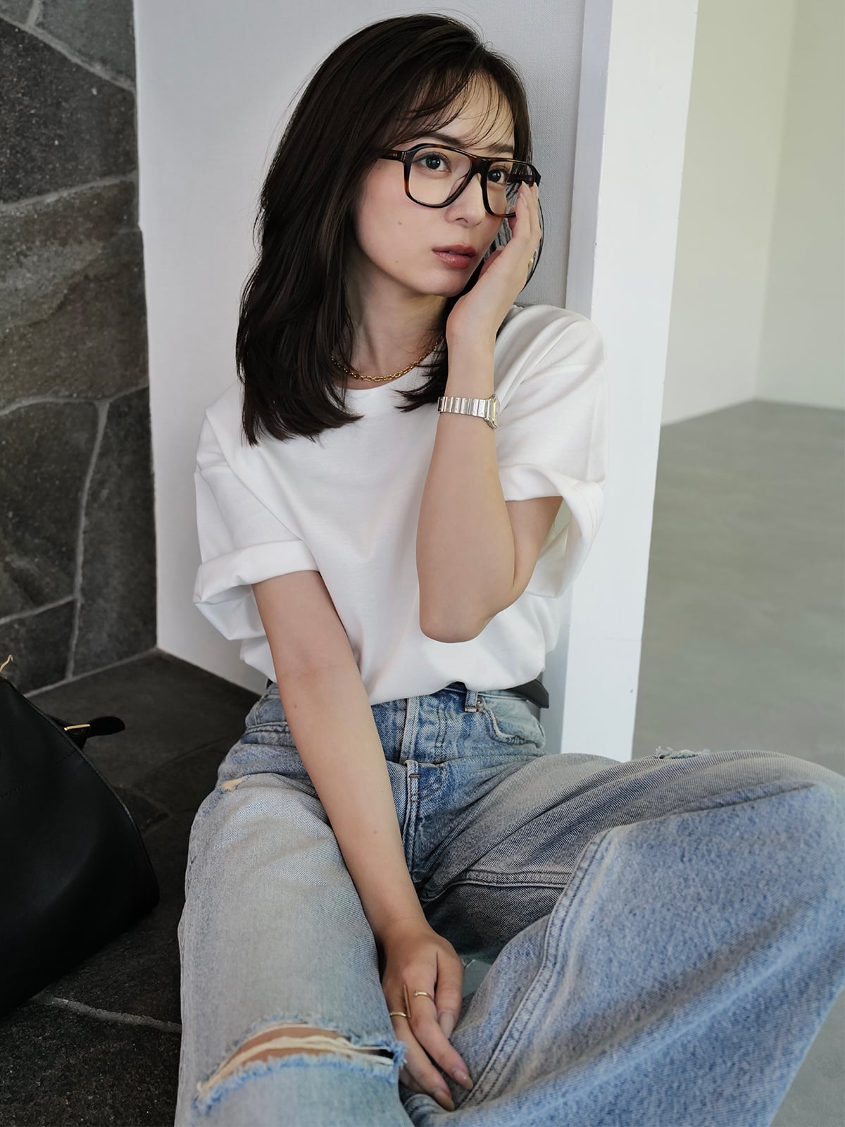 anuans ダメージワイドデニム アニュアンス パンツ ジーンズ・デニムパンツ ホワイト ベージュ【送料無料】