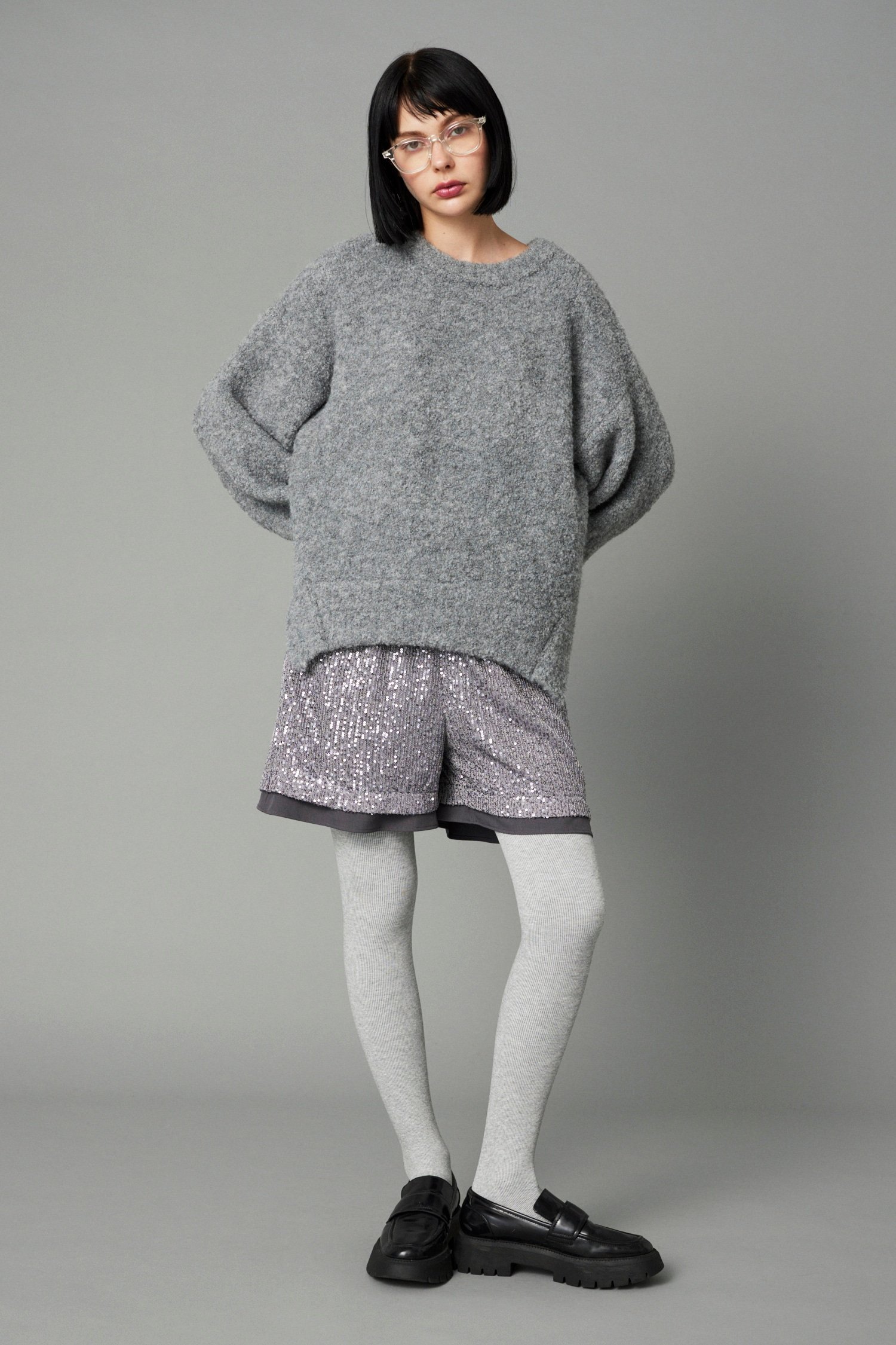 ヘリンドットサイ　pullover　knit　トップス　グレー　フリーサイズ SALE／10%OFF】HeRIN.CYE Warm Knit tops ヘリンドットサイ トップス