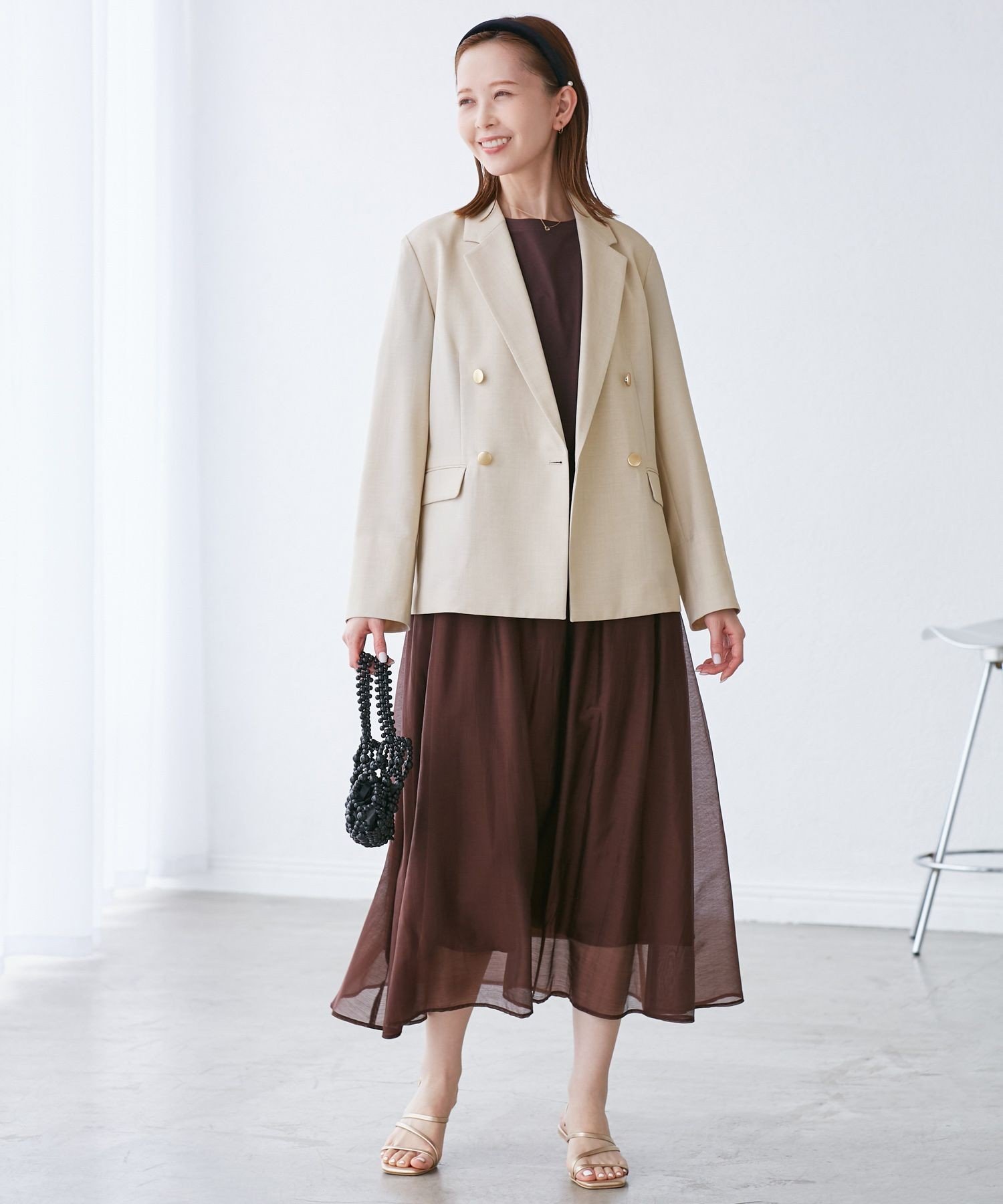 ロペピクニック　カナパ金ボタンジャケット ROPE' PICNIC｜【抗菌防臭・接触冷感・UVカット】カナパ金ボタン