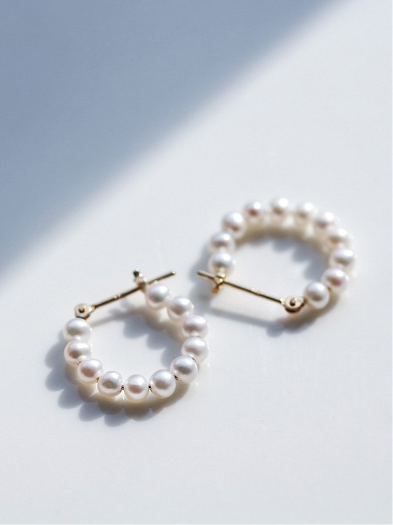 楽天市場】K18YG 淡水パール フープ ピアス ピアス 18k 18金 パール
