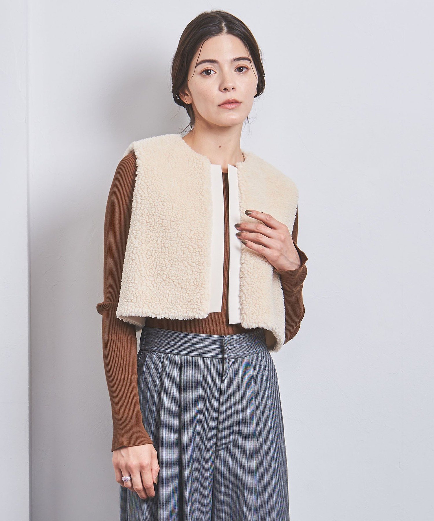 UNITED ARROWS ＜SACRA＞ボア ショートベスト ユナイテッドアローズ 