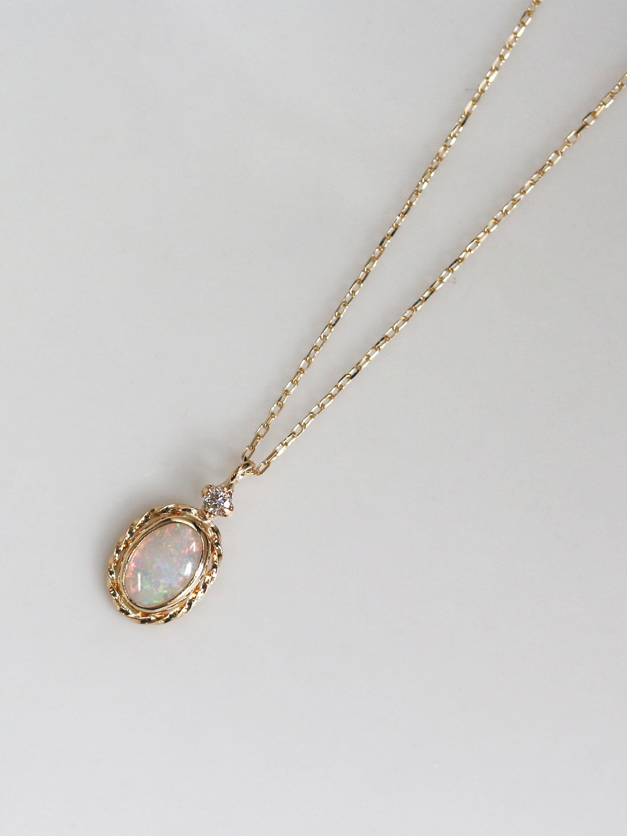 楽天市場】K10YG ダイヤモンド*オパール ネックレス Jouete