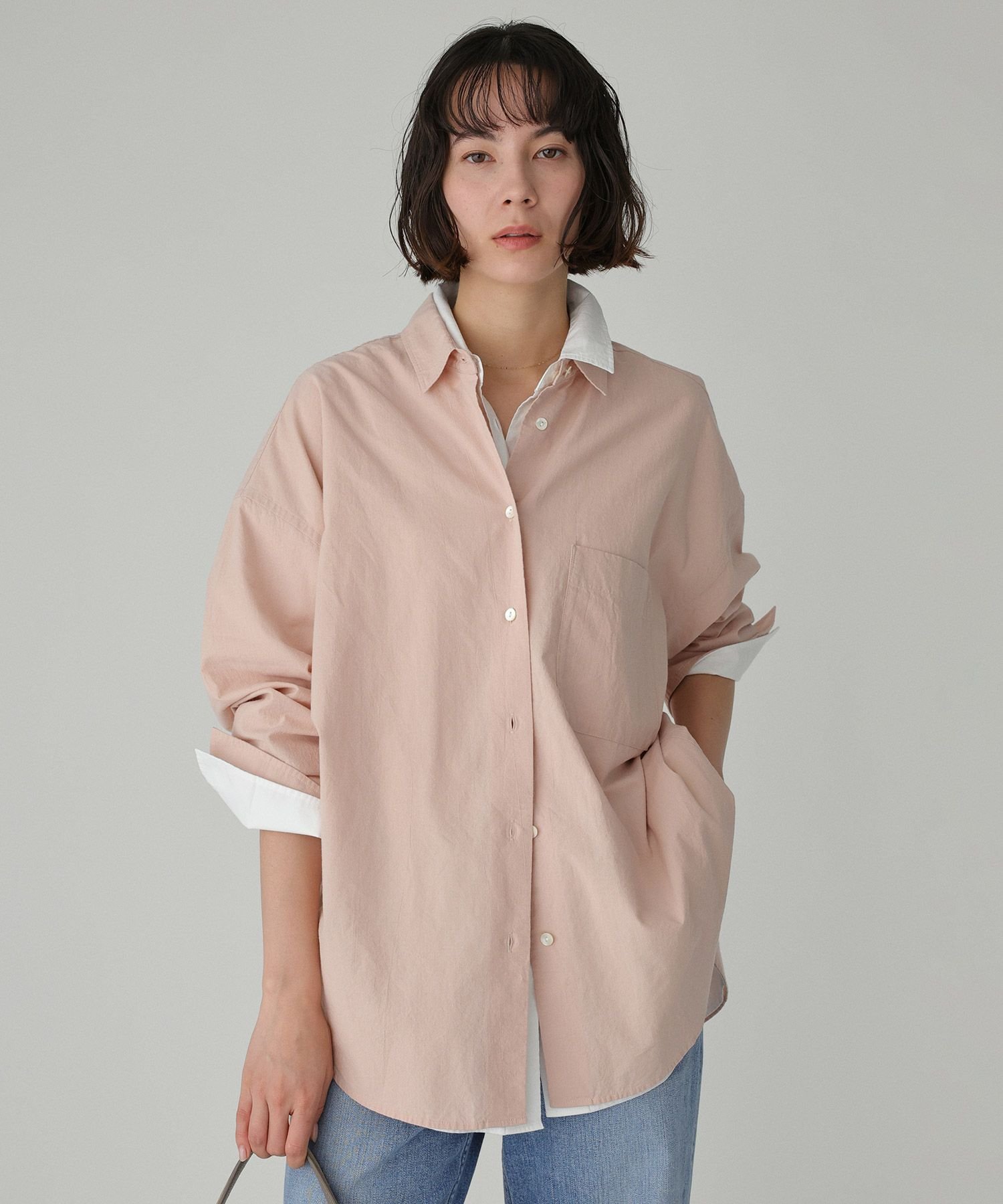 BABYLONE コットンローンシャツ バビロン トップス シャツ・ブラウス ピンク ホワイト グリーン ベージュ【送料無料】画像