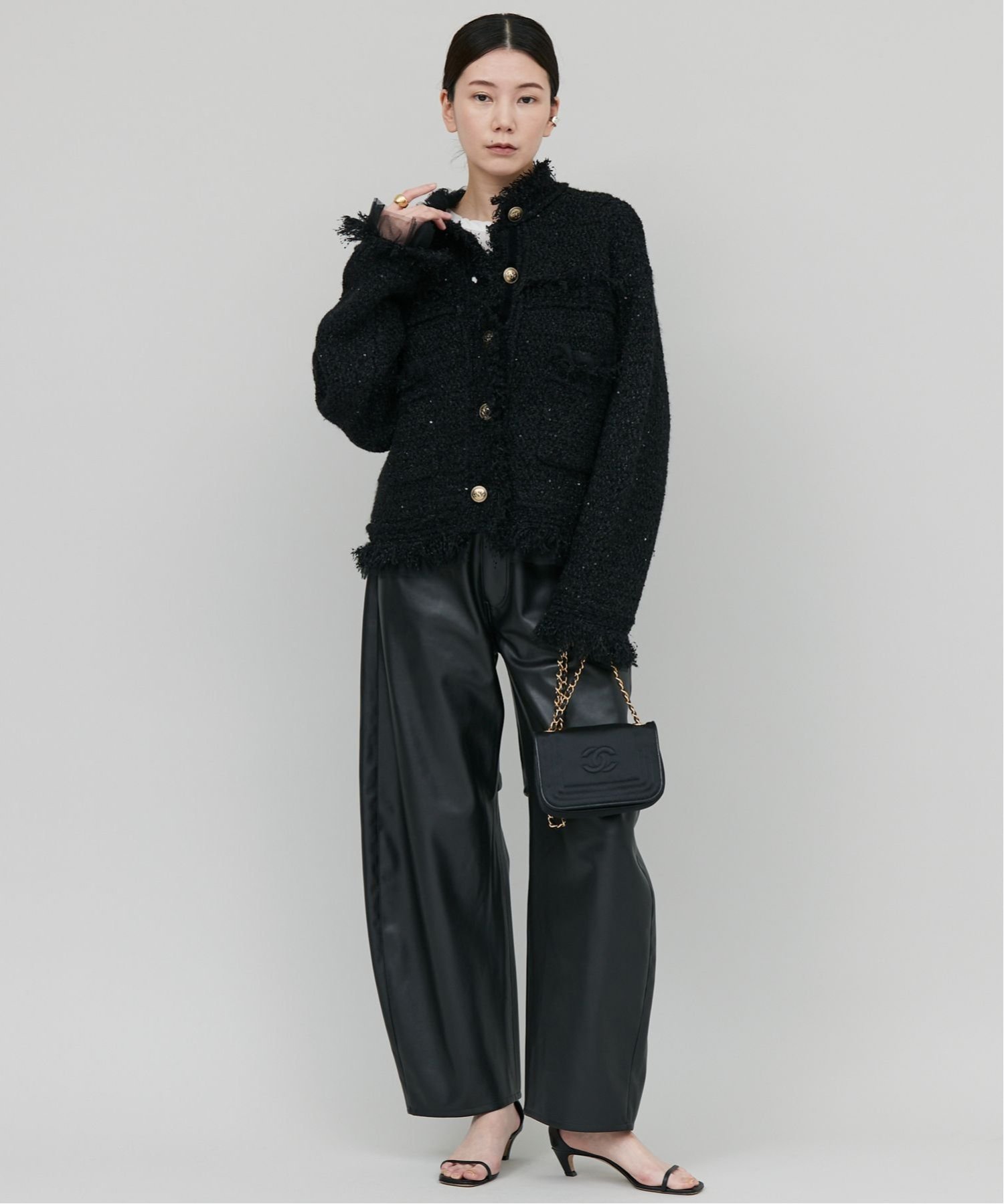 SALE／40%OFF】Curensology フェイクラムスキンカーヴィーパンツ 