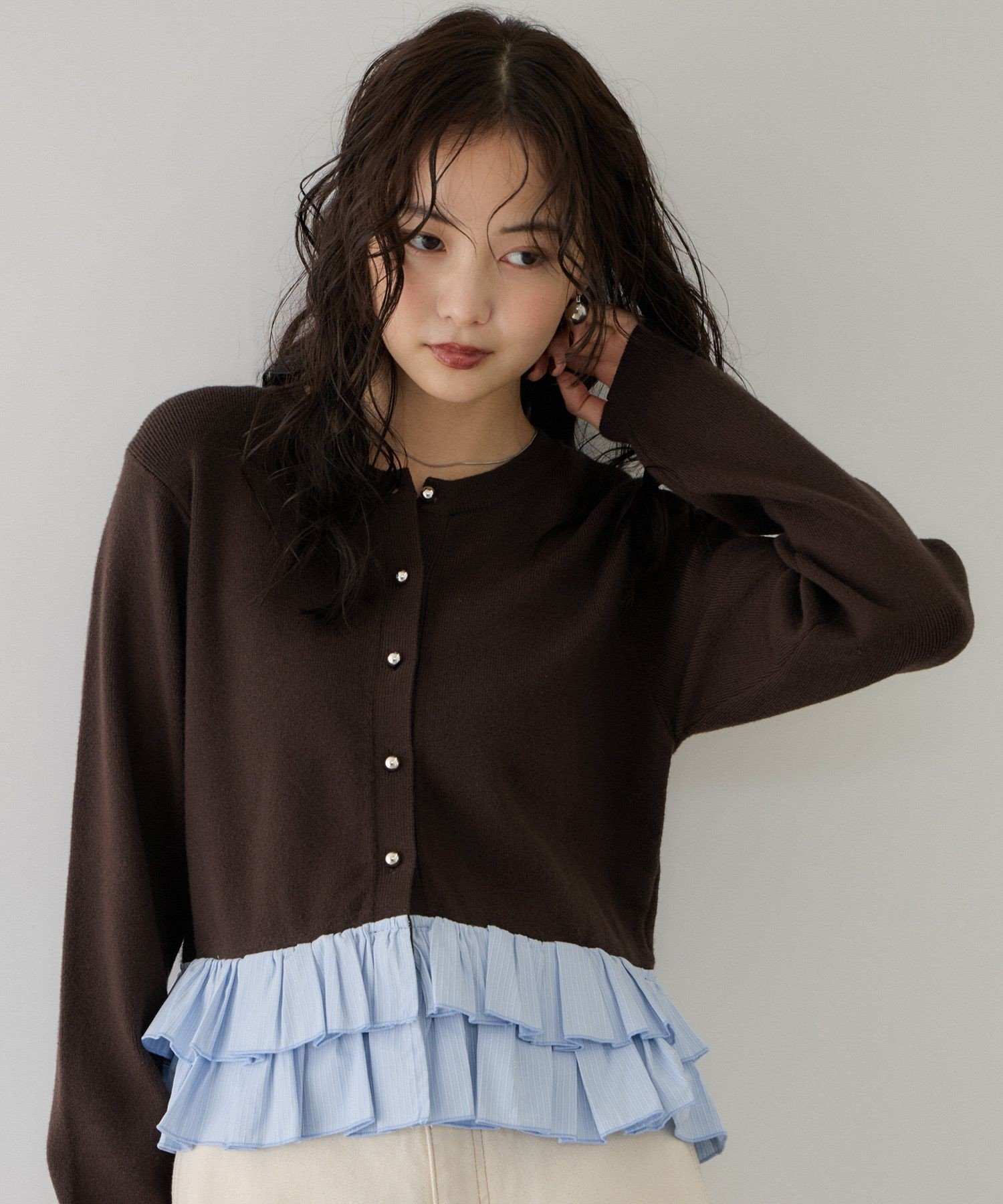 SOLD OUT】COCODEAL ココディール T/Cフリルチュニック 74218342 24SS